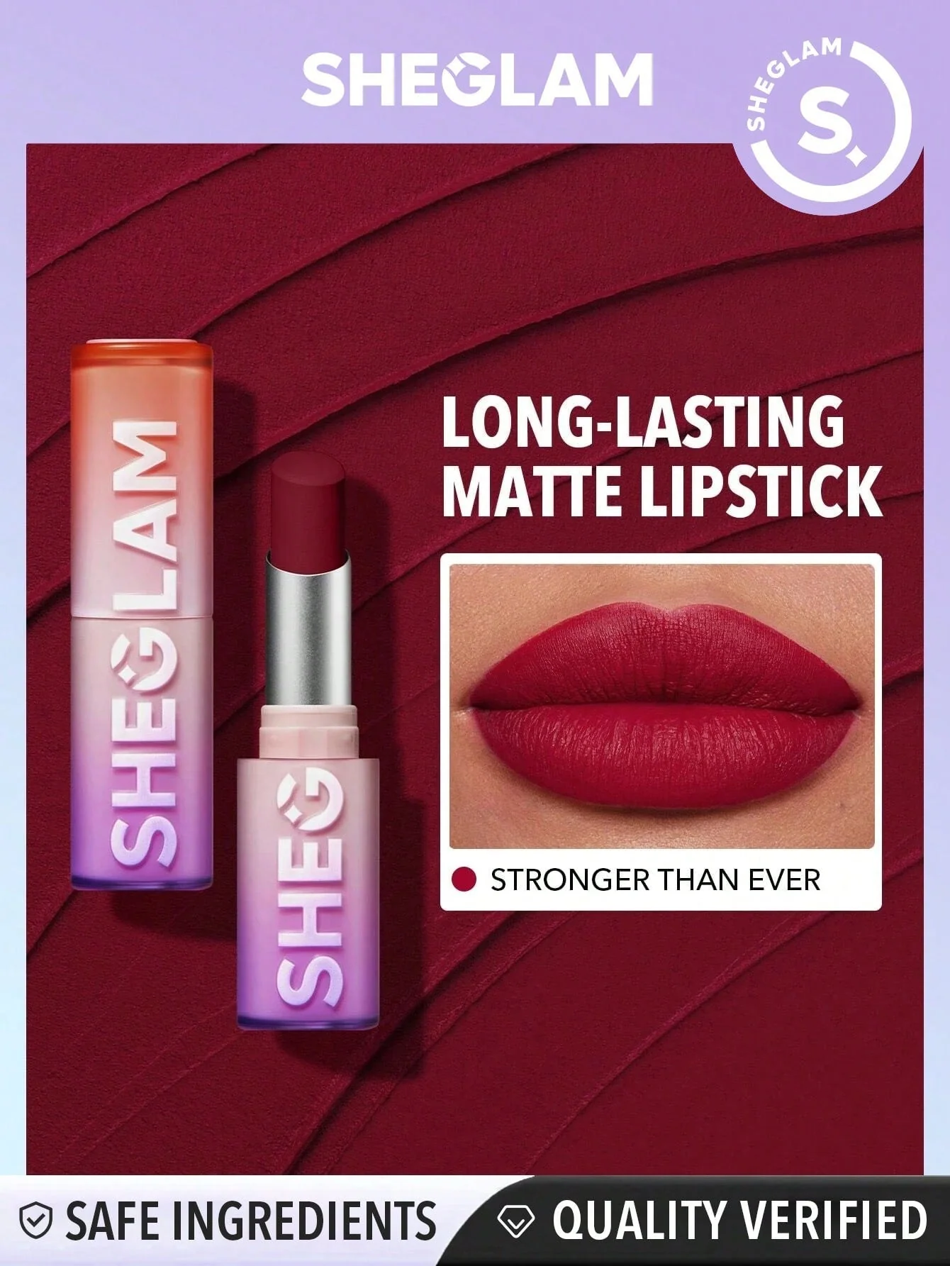 SHEGLAM Dynamatte Boom Long Lasting Matte Lipstick - Red Shades - Image 9