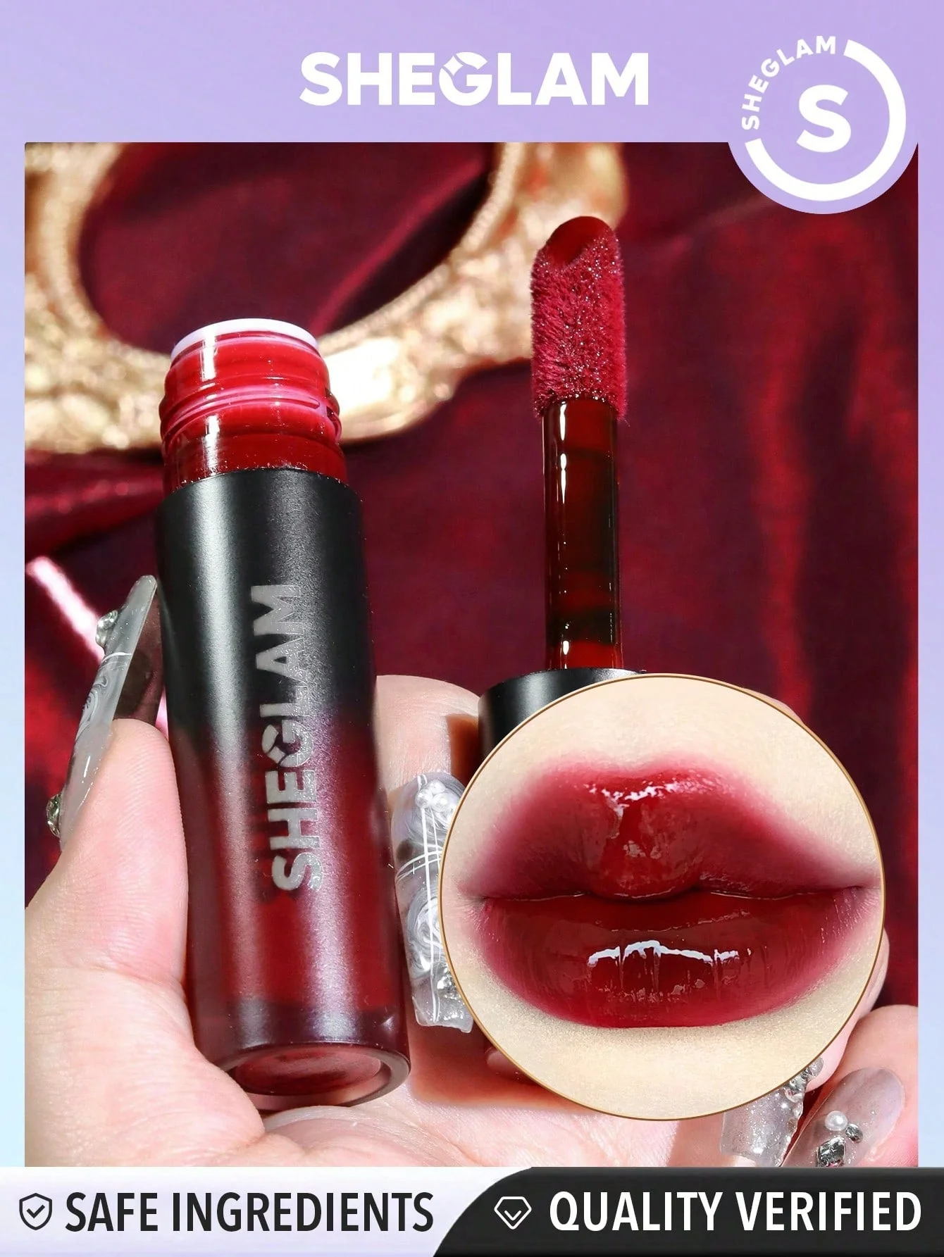 SHEGLAM Ember Rose Immortal Love Nourishing Lip Gloss - Pink Liquid Lipstick High Shine Finish Ultra Moisturizing Lip Glaze Luminous Shine Non-Sticky Li Makeup - Image 3