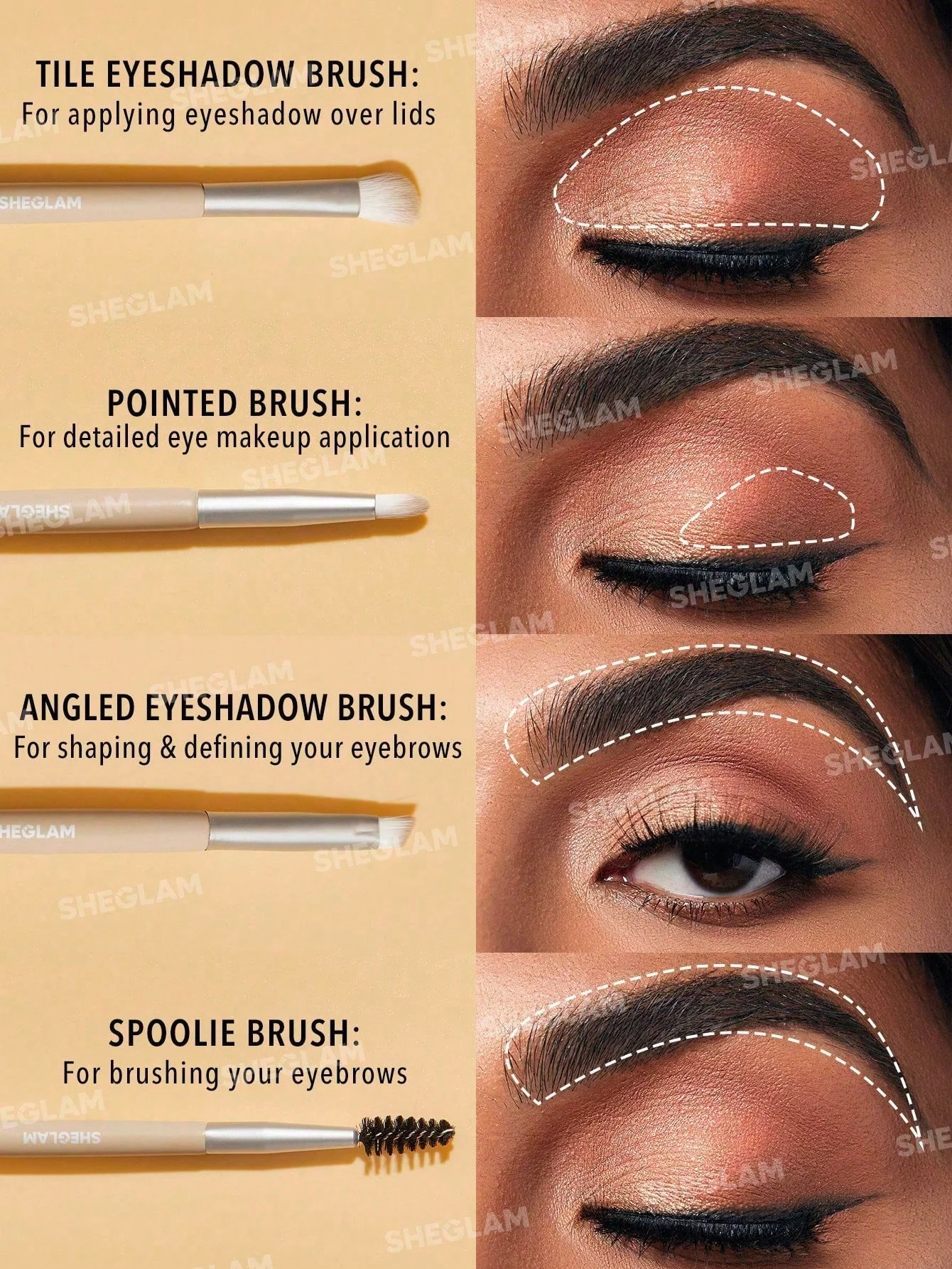 SHEGLAM Glam 101 Eye Essentials Brush Set With Bag - Image 3