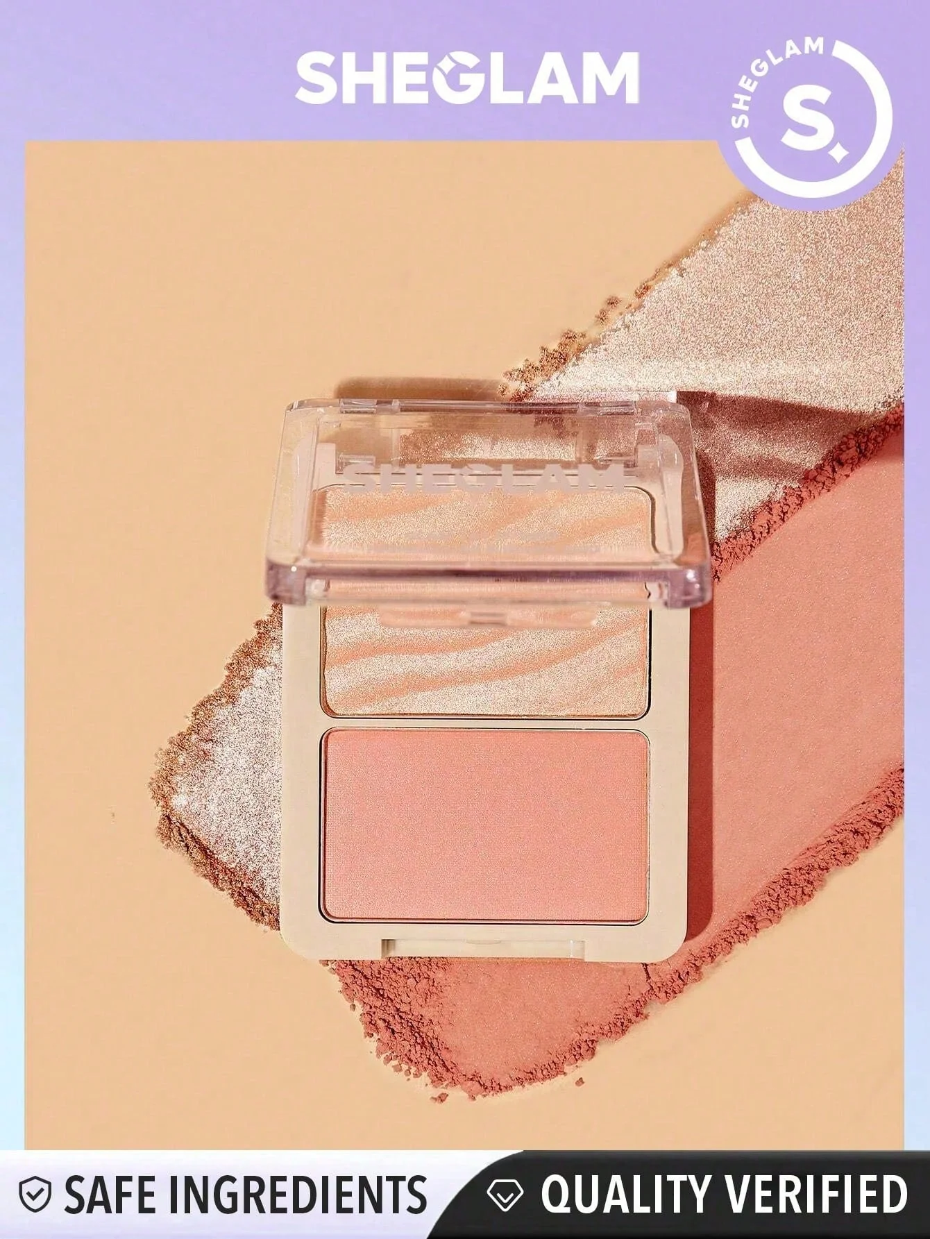 SHEGLAM Glam 101 Hybrid Highlighter & Blush Duo-Seville - Image 16
