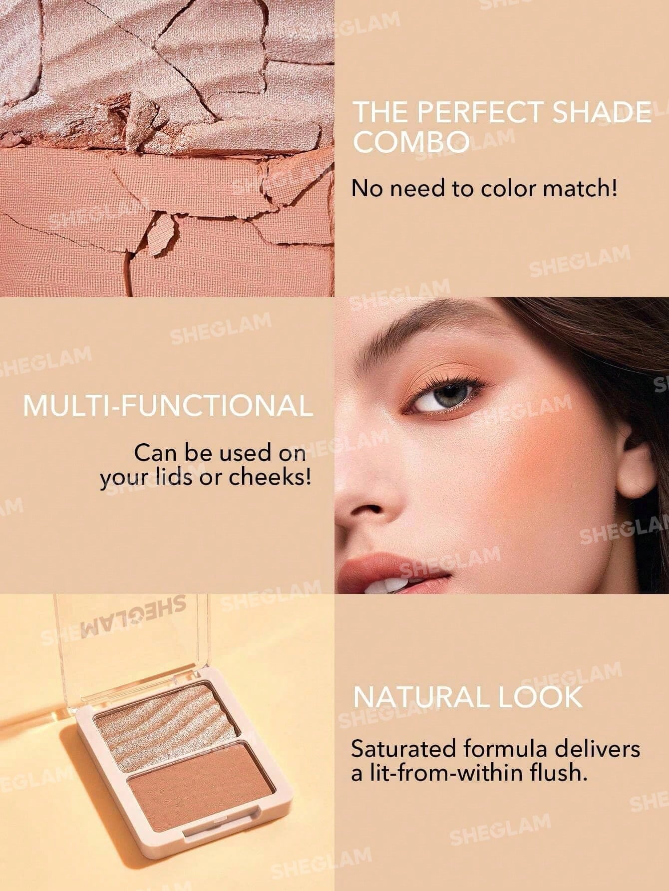 SHEGLAM Glam 101 Hybrid Highlighter & Blush Duo-Seville - Image 19