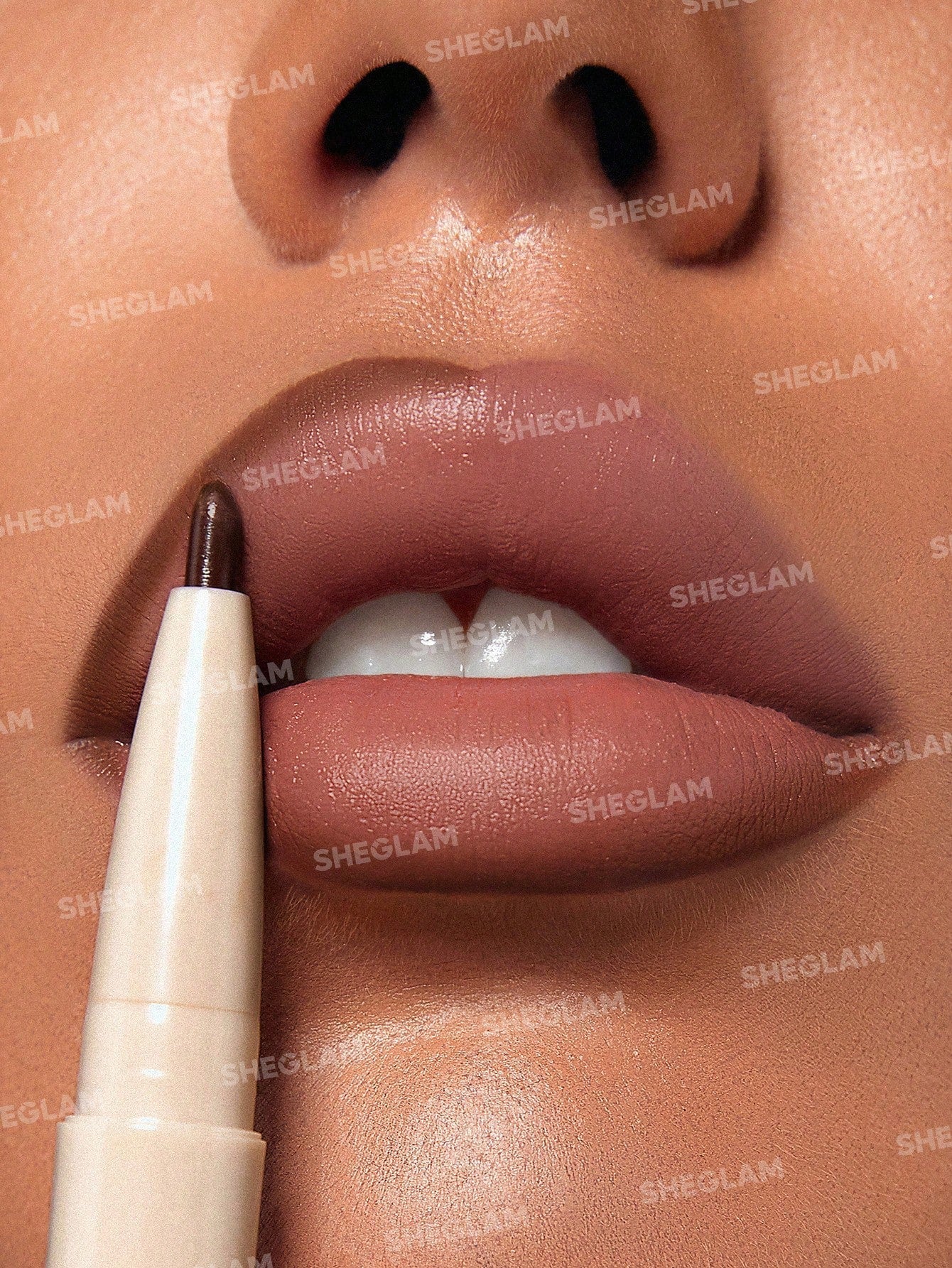 SHEGLAM Glam 101 Lipstick & Liner Duo-Deep Caramel 2-In-1 Matte Dual-Ended Lip Liner Lipstick Pencil Highly Pigmented Long Lasting Smooth Easy To Wear Lip Makeup  FD - Image 5