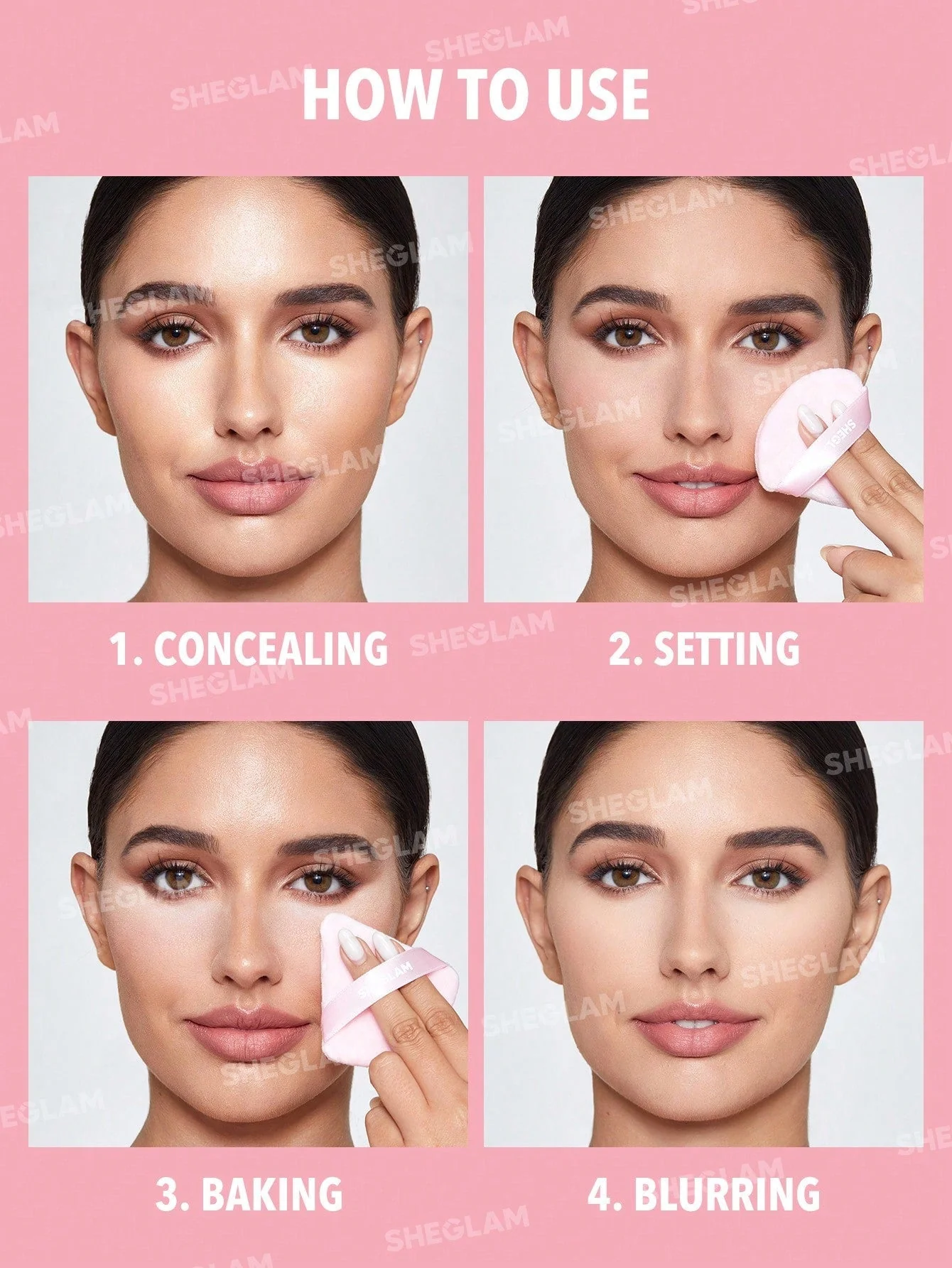 SHEGLAM Insta-Ready Face & Under Eye Setting Powder Duo-Bubblegum 2 In 1 - Image 7