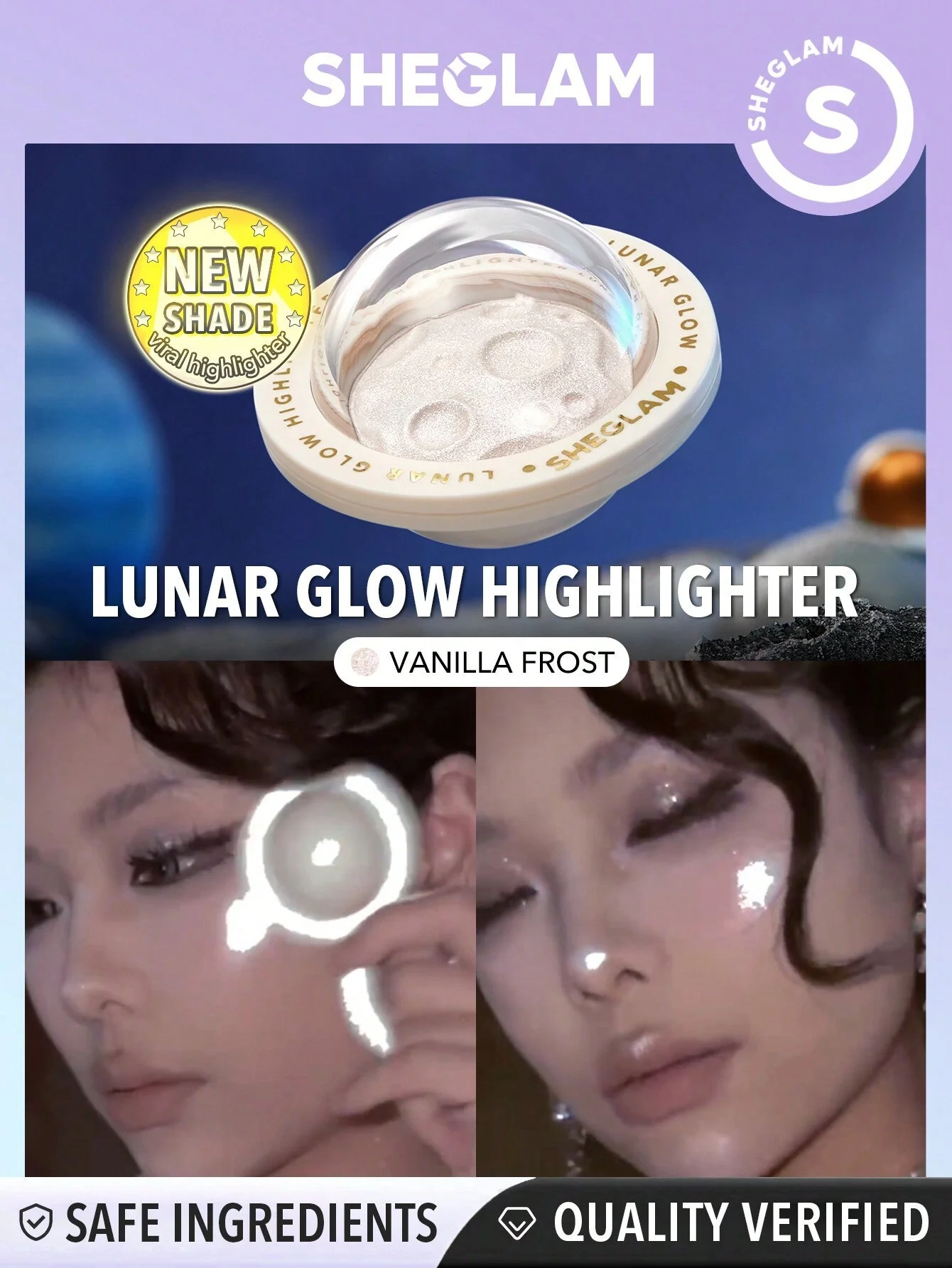 SHEGLAM Lunar Glow Highlighter-Heart Galaxy - Image 4