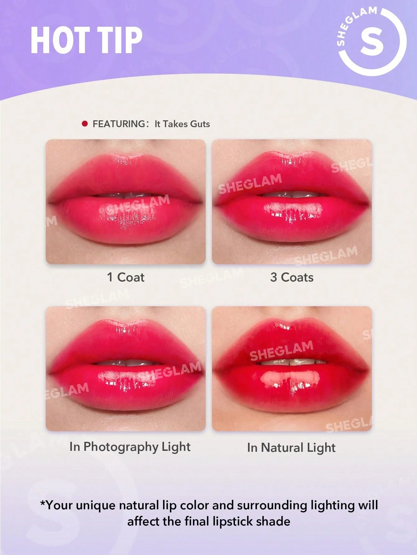 SHEGLAM Mirror Kiss High-Shine Lipstick-High Key - Image 9