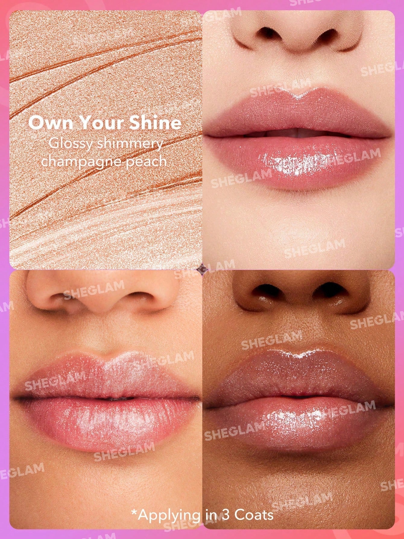 SHEGLAM Mirror Kiss High-Shine Lipstick-Own Your Shine - Image 3