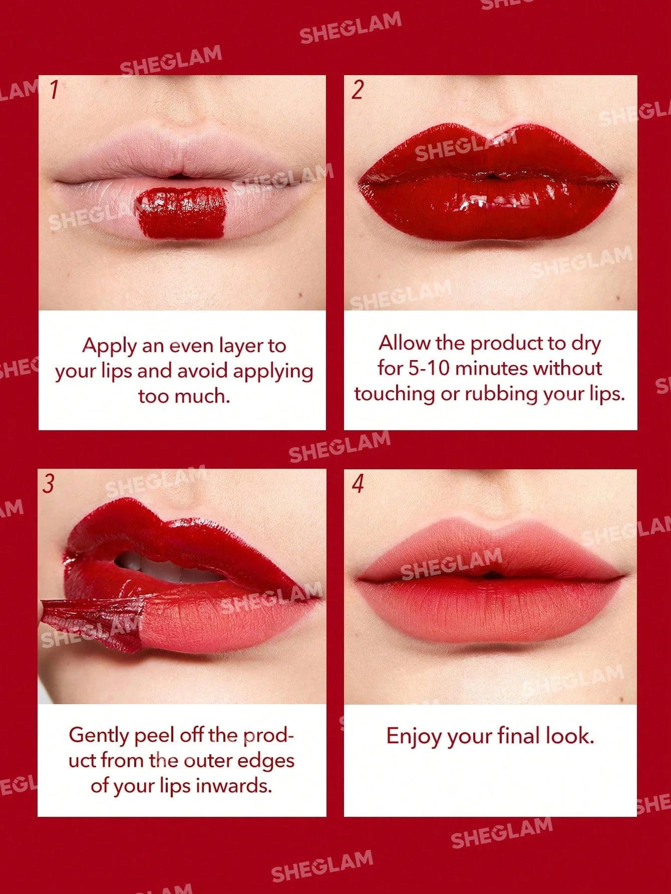 SHEGLAM Peel Talk Lip Tint-Tongue Twister Long-Lasting Waterproof Liquid Lipstick Peel Off Lip Stain High Pigment Tattoo Tint Black Friday Sale Gift Lip Tint - Image 5