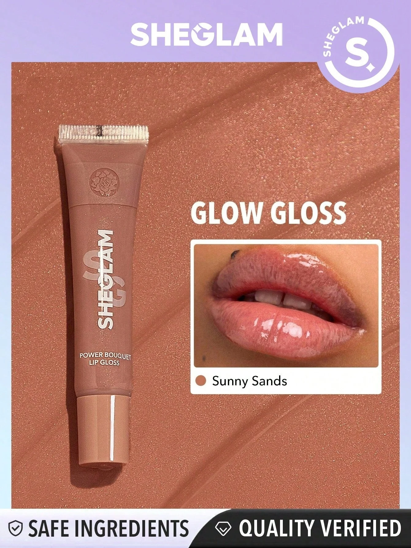 SHEGLAM Power Bouquet Lip Gloss -Power Petals  Shiny Tinted Moisturizing Lip Gloss Plumping Non-Sticky Lip Oil Repairing Cherry Blossom Extract Lip Care - Image 5