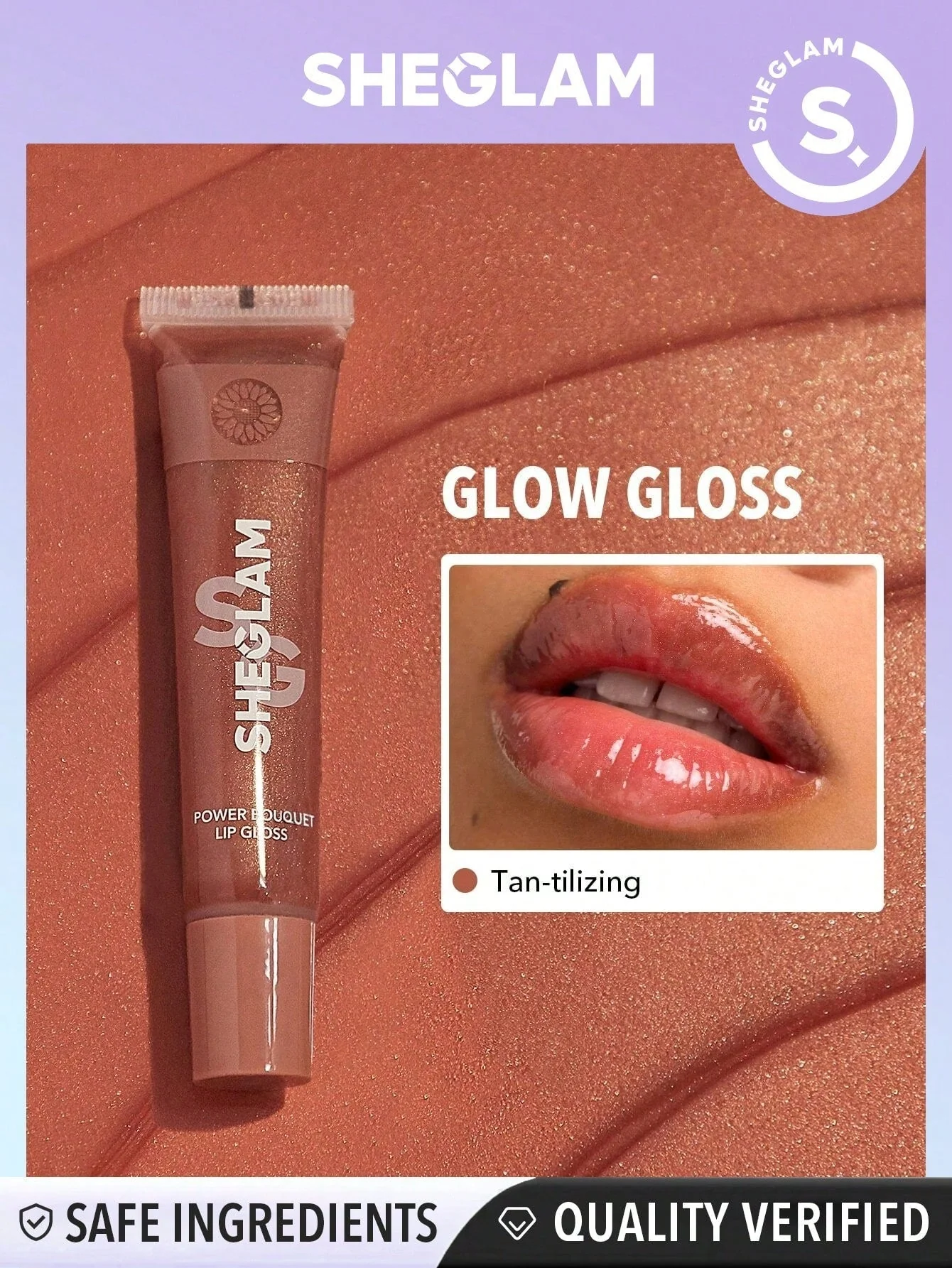 SHEGLAM Power Bouquet Lip Gloss -Power Petals  Shiny Tinted Moisturizing Lip Gloss Plumping Non-Sticky Lip Oil Repairing Cherry Blossom Extract Lip Care - Image 6