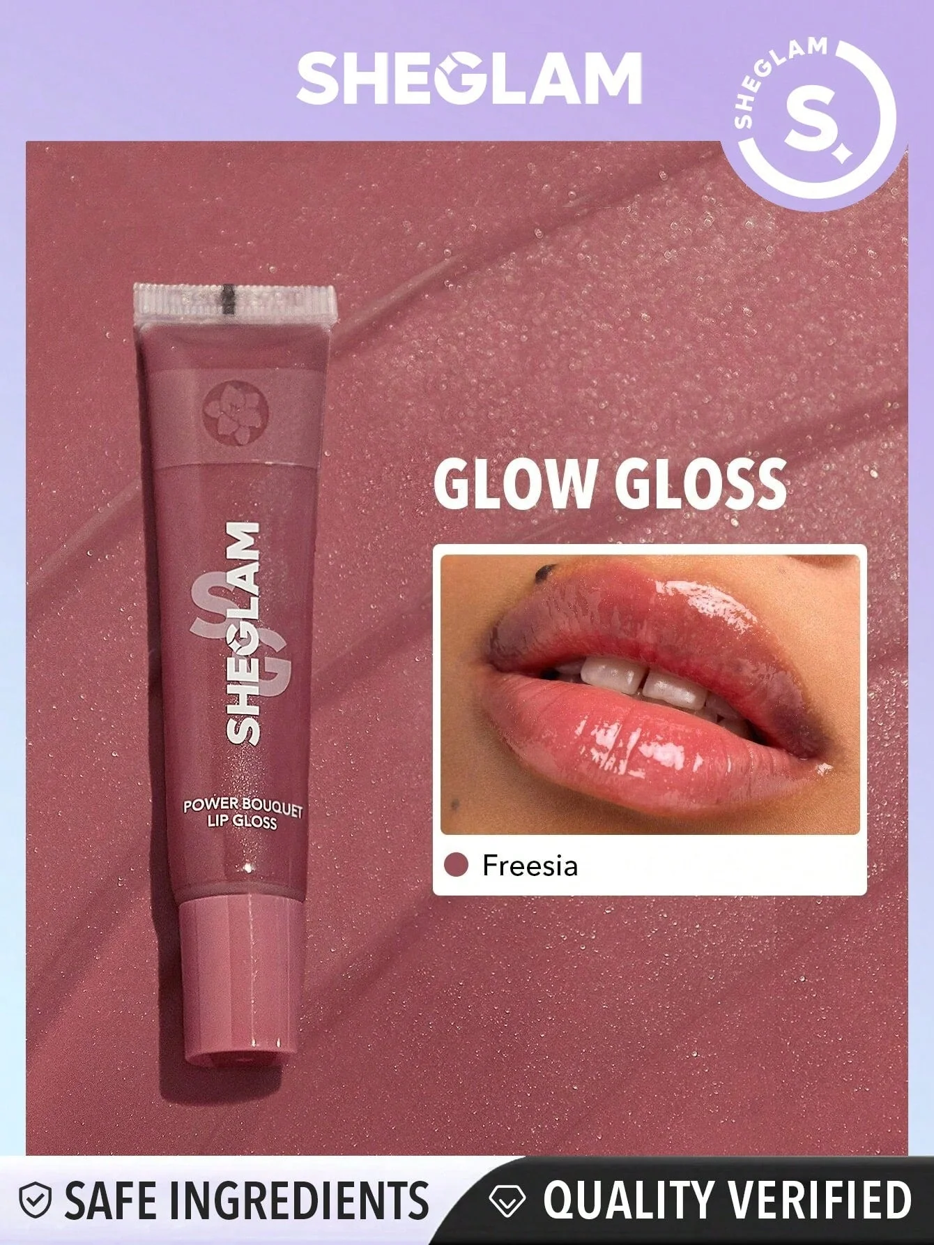 SHEGLAM Power Bouquet Lip Gloss -Power Petals  Shiny Tinted Moisturizing Lip Gloss Plumping Non-Sticky Lip Oil Repairing Cherry Blossom Extract Lip Care - Image 7