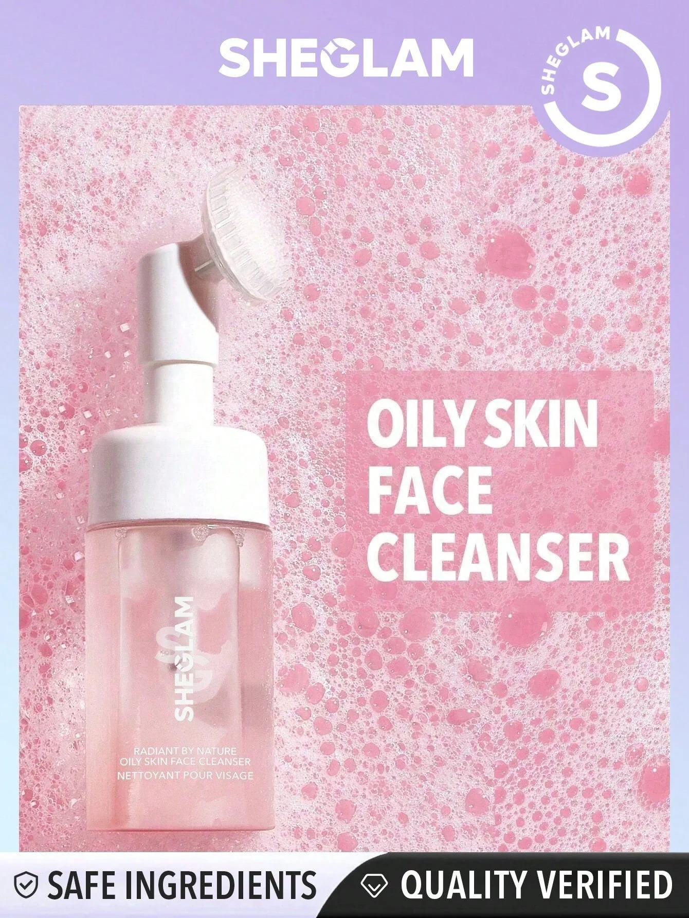 SHEGLAM Radiant By Nature Oily Skin Face Cleanser 100ml Hydrating Gentle Daily Facial Wash Liquid To Foam