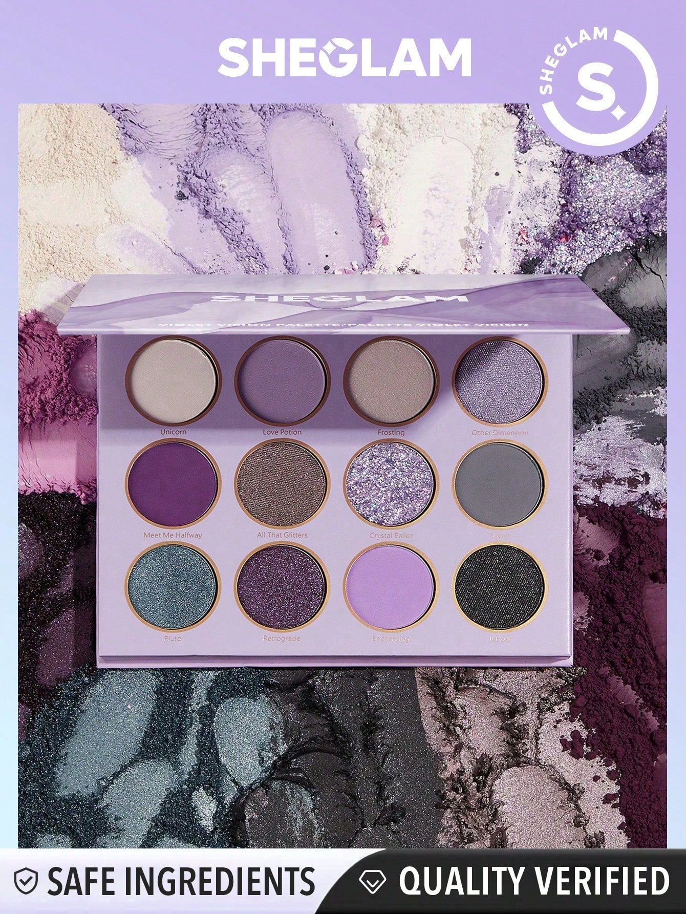 SHEGLAM Violet Vision Palette 12-Clolor Matte Shimmer Eyeshadow Palette