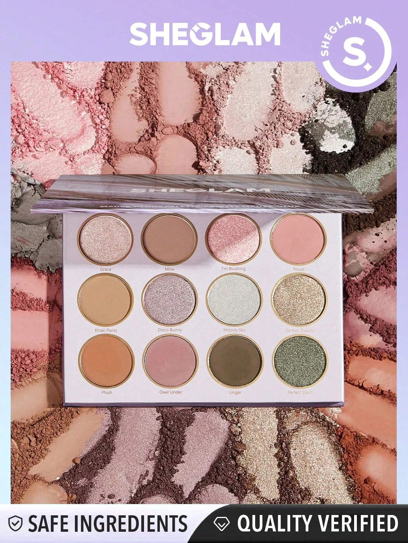 SHEGLAM Violet Vision Palette 12-Clolor Matte Shimmer Eyeshadow Palette - Image 2