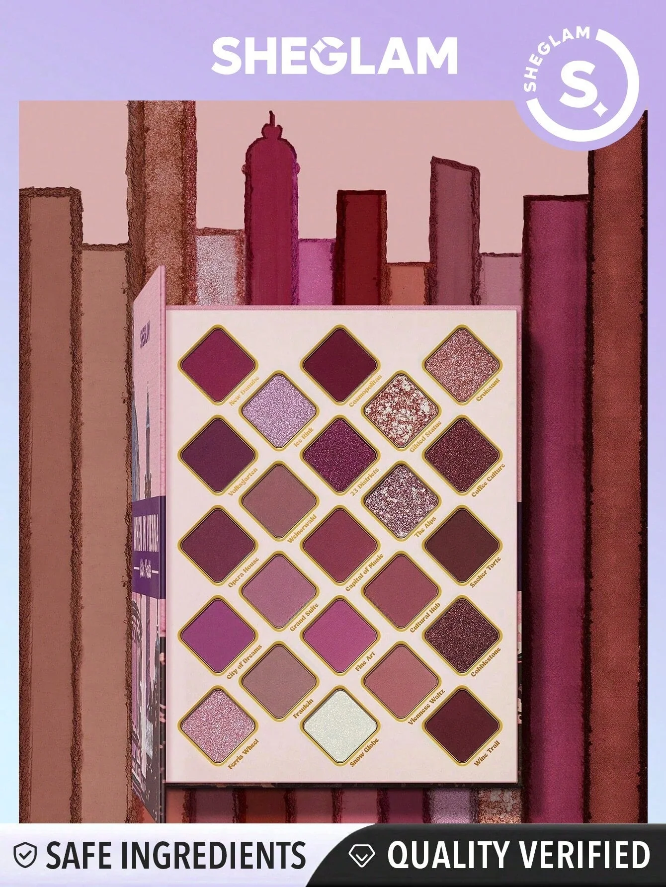 SHEGLAM When In Vienna Palette 23 Clolor Shimmer Glitter Matte Eyeshadow Palette
