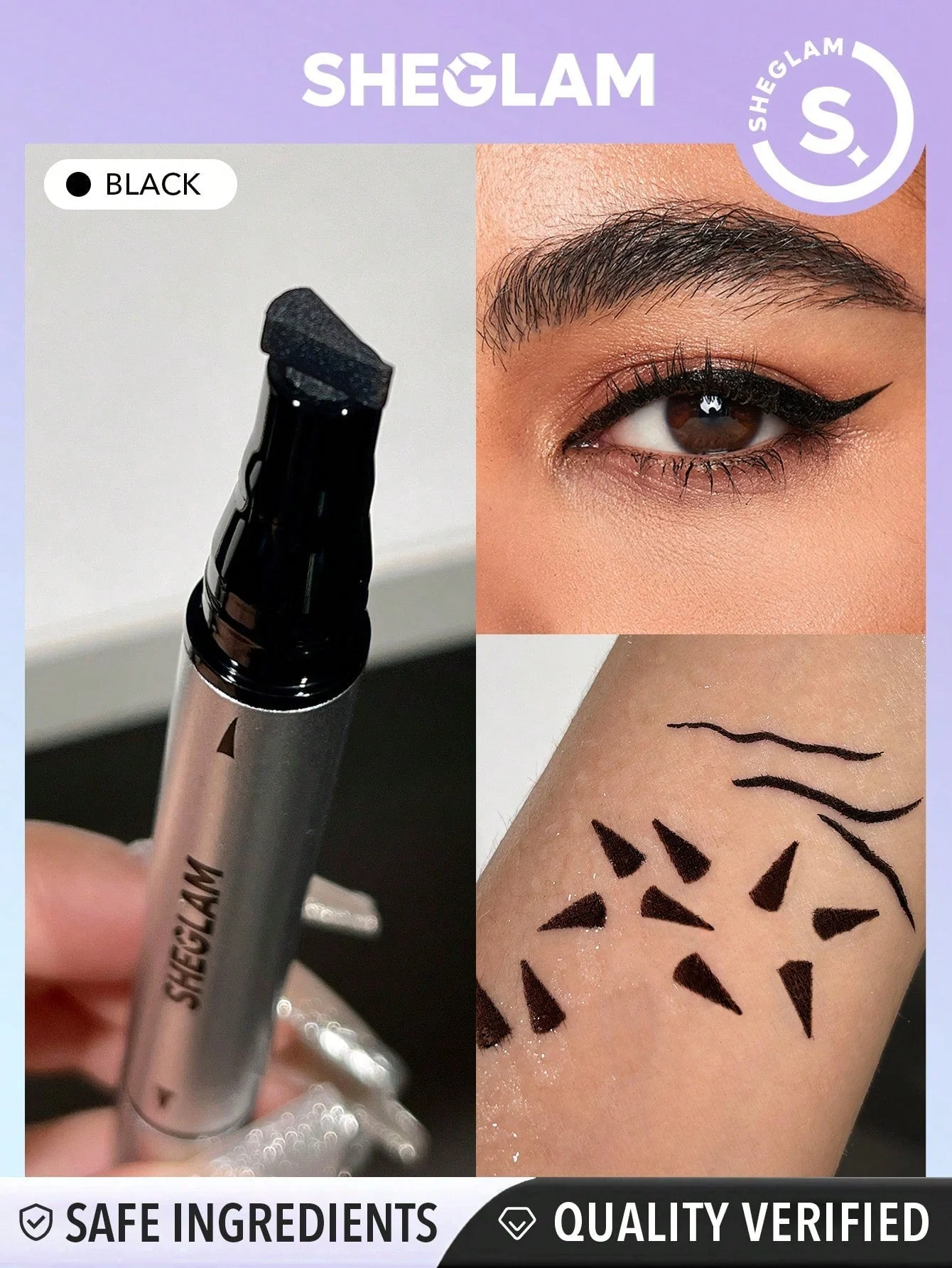 SHEGLAM Wing It Waterproof Liner Duo - Black 2 In 1 Waterproof Liquid Eyeliner