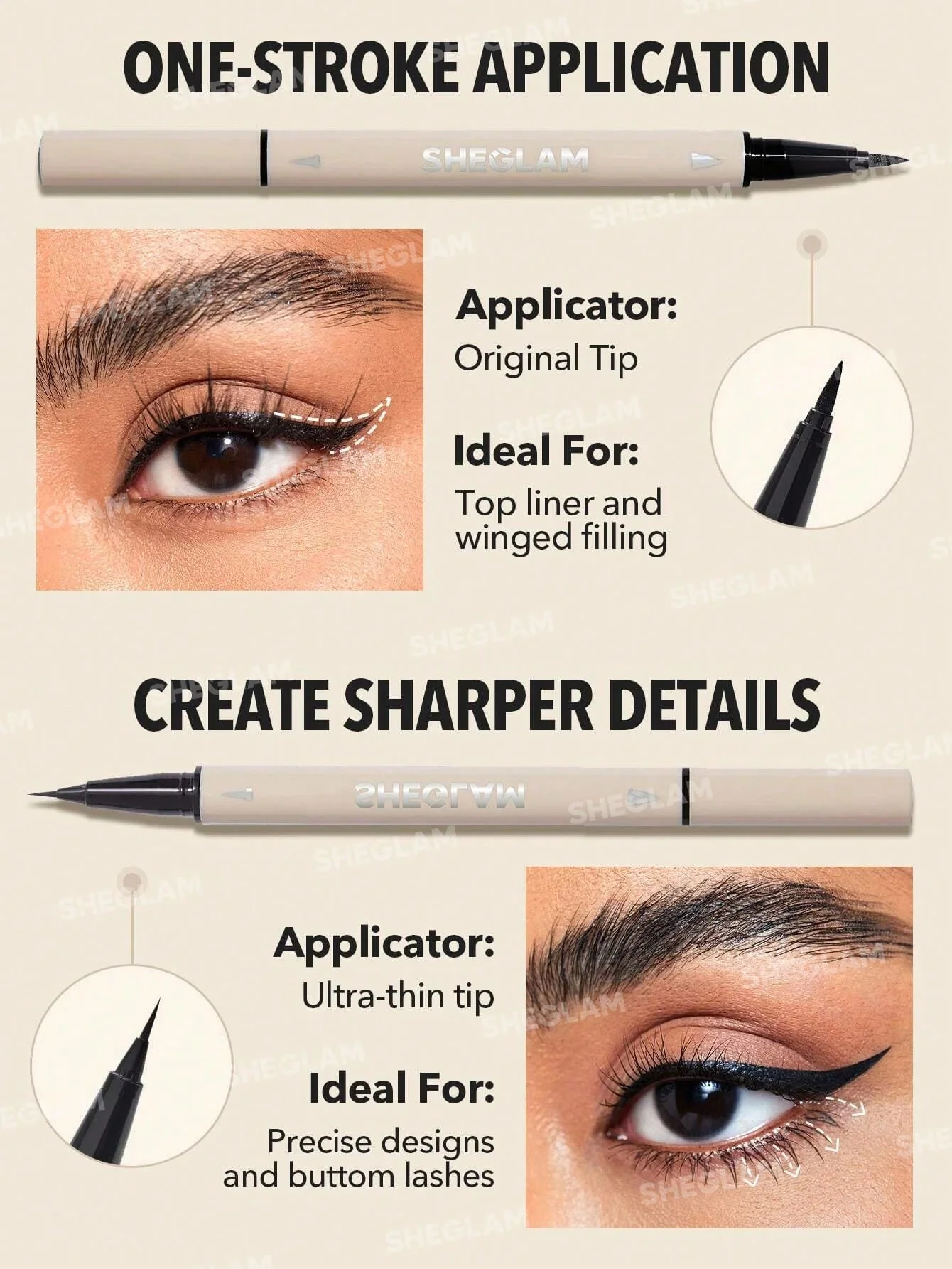 SHEGLAM Wing It Waterproof Liner Duo - Black 2 In 1 Waterproof Liquid Eyeliner - Image 30