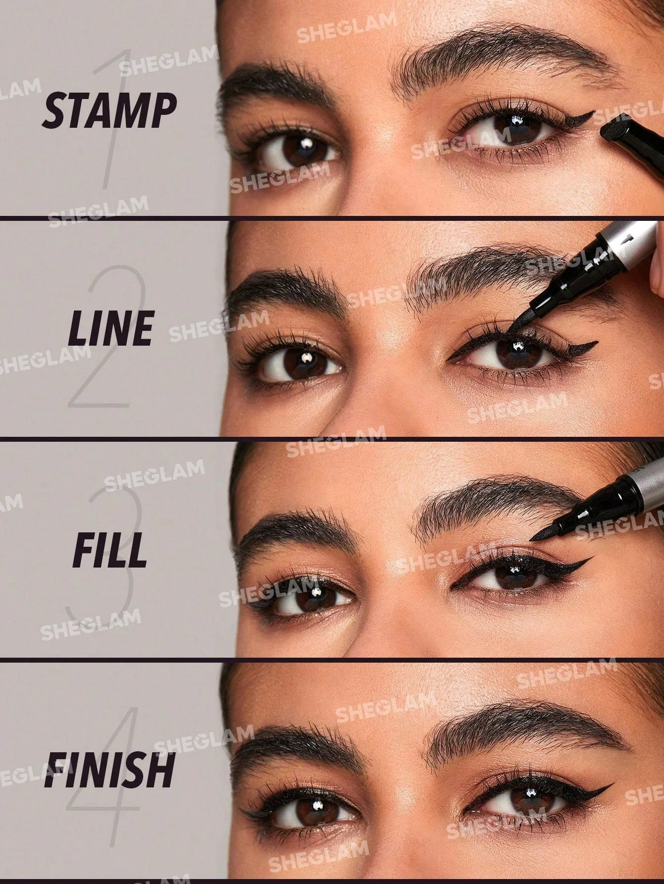 SHEGLAM Wing It Waterproof Liner Duo - Black 2 In 1 Waterproof Liquid Eyeliner FD - Image 10
