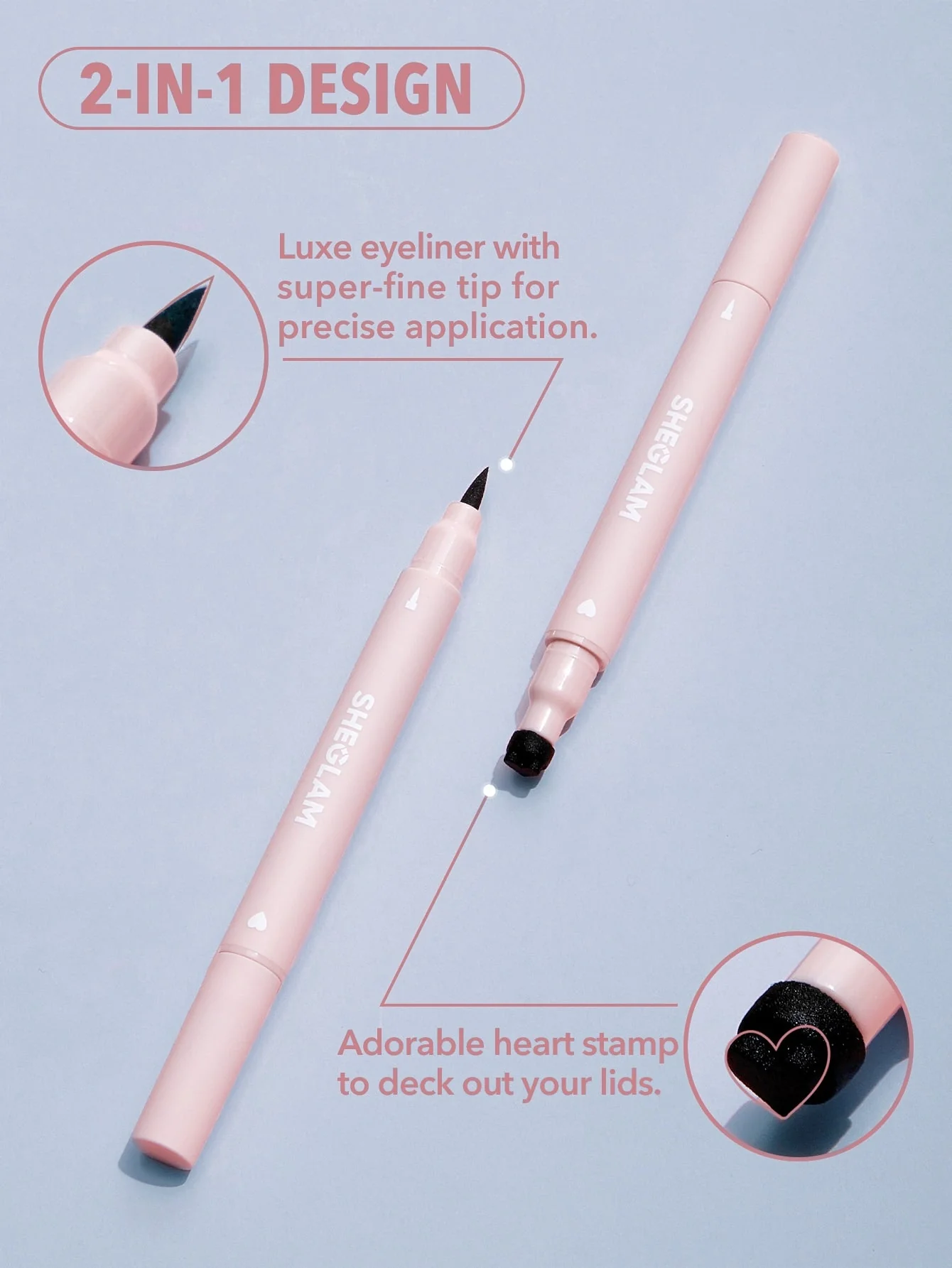 SHEGLAM Wing It Waterproof Liner Duo - Black 2 In 1 Waterproof Liquid Eyeliner FD - Image 17