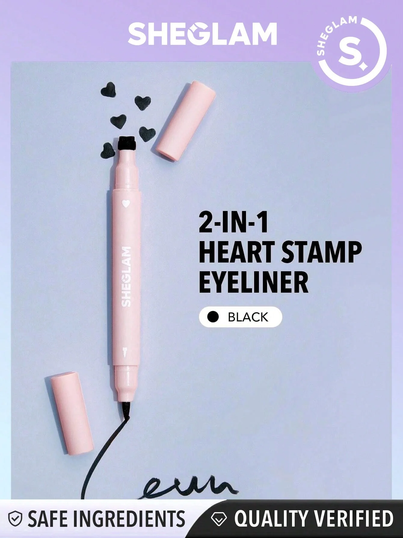 SHEGLAM Wing It Waterproof Liner Duo - Black 2 In 1 Waterproof Liquid Eyeliner FD - Image 3
