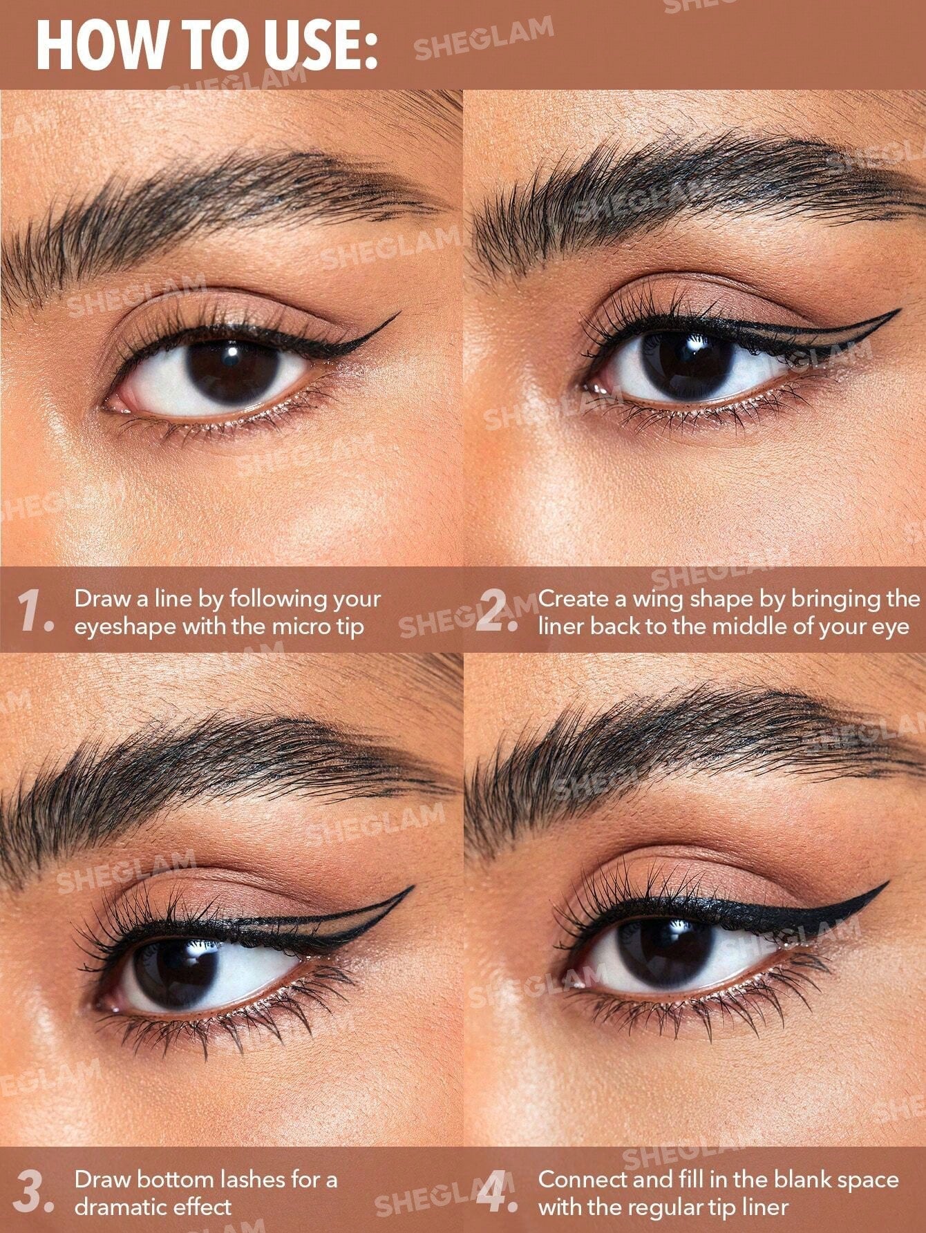 SHEGLAM Wing It Waterproof Liner Duo - Black 2 In 1 Waterproof Liquid Eyeliner FD - Image 31