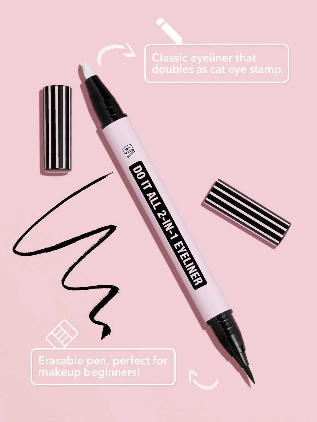 SHEGLAM Wing It Waterproof Liner Duo - Black 2 In 1 Waterproof Liquid Eyeliner FD - Image 34