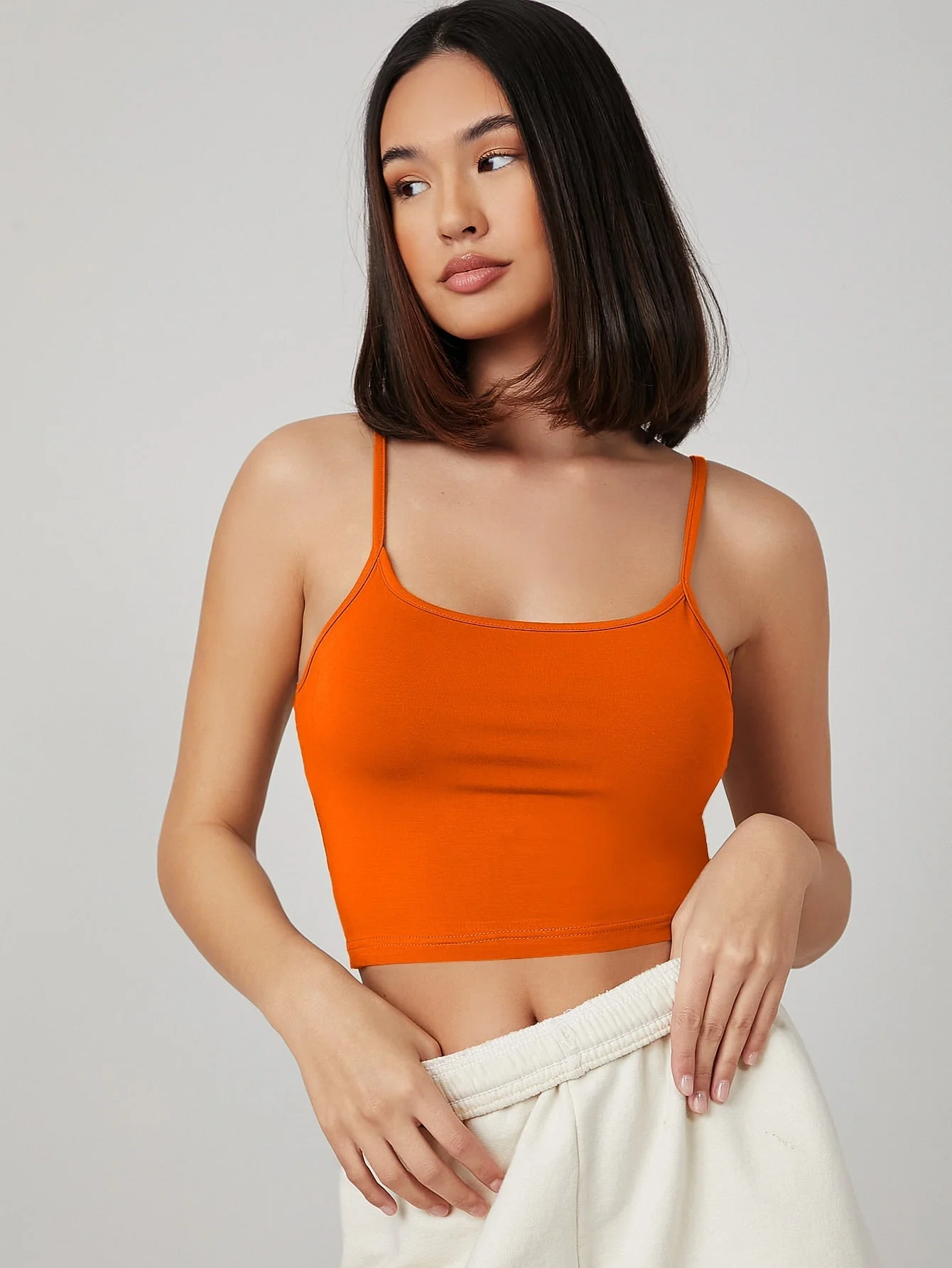 SHEIN BASICS Solid Form Fitted Crop Cami Top (FD) - Image 10