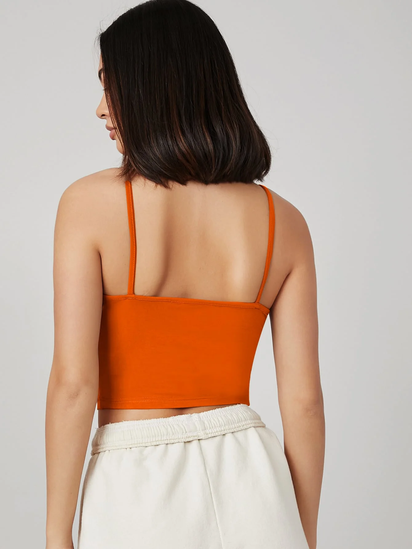 SHEIN BASICS Solid Form Fitted Crop Cami Top (FD) - Image 9