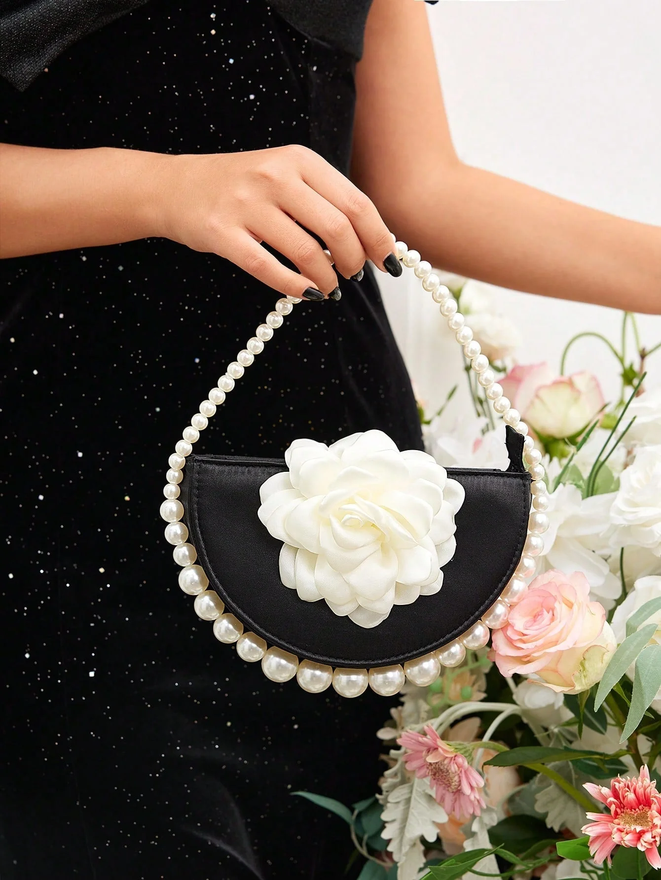 SHEIN Belle Luxury, Glamorous,Elegant, Flower, Women Top Handle Bag - Image 8