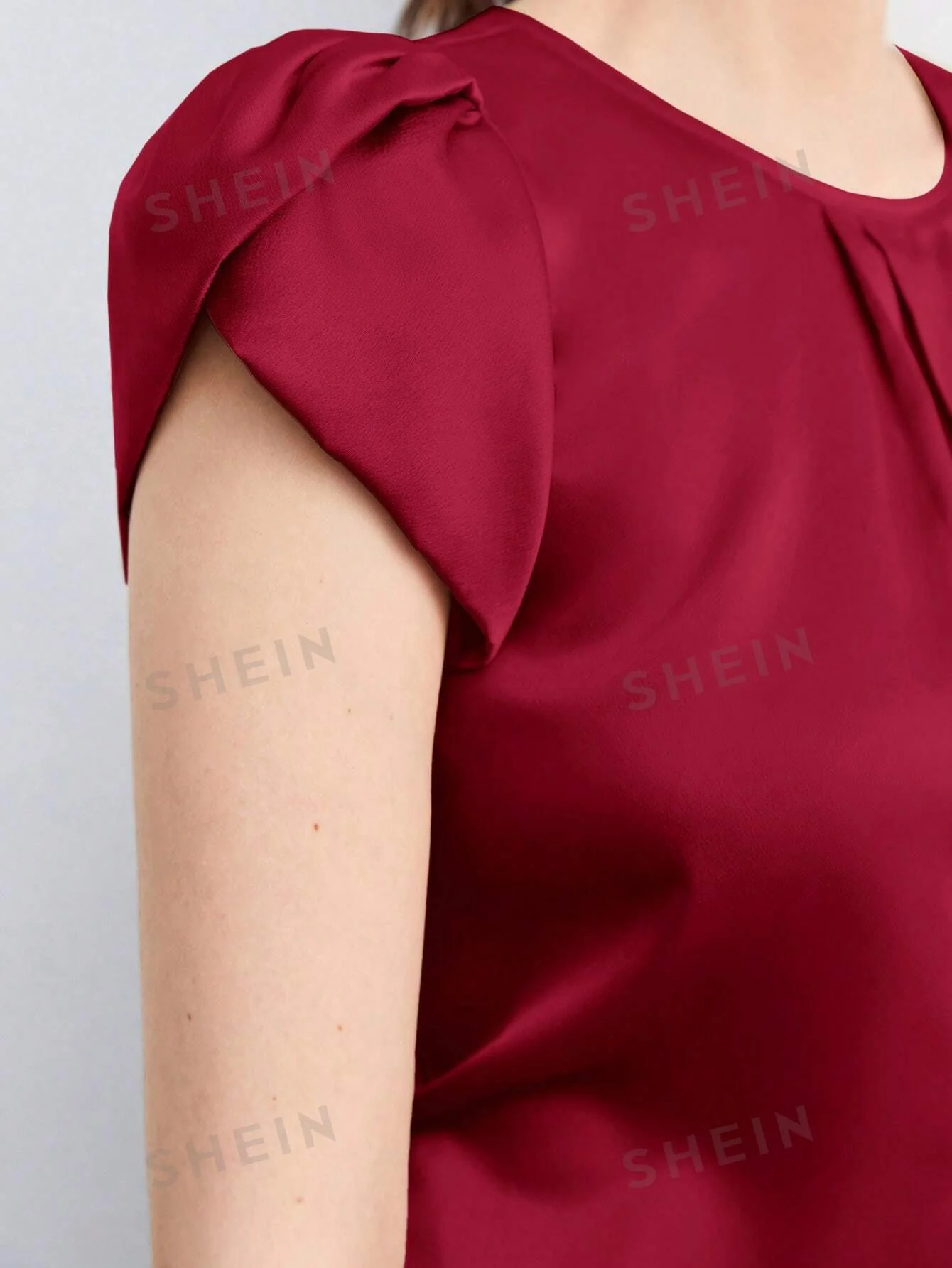 SHEIN BIZwear Solid Petal Sleeve Blouse - Image 8