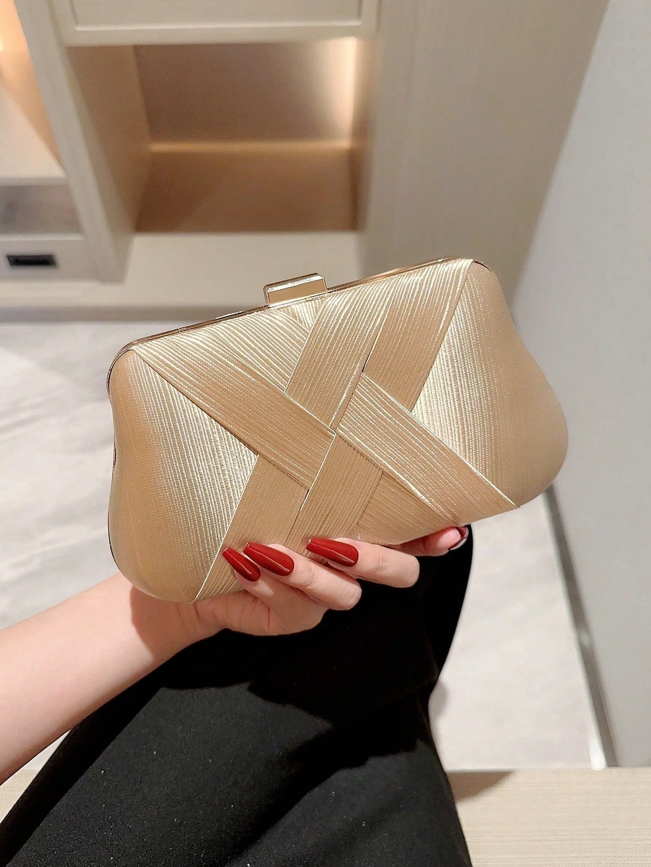 SHEIN Glitter Bling,Shiny Glamorous,Elegant Clutch Box - Image 2