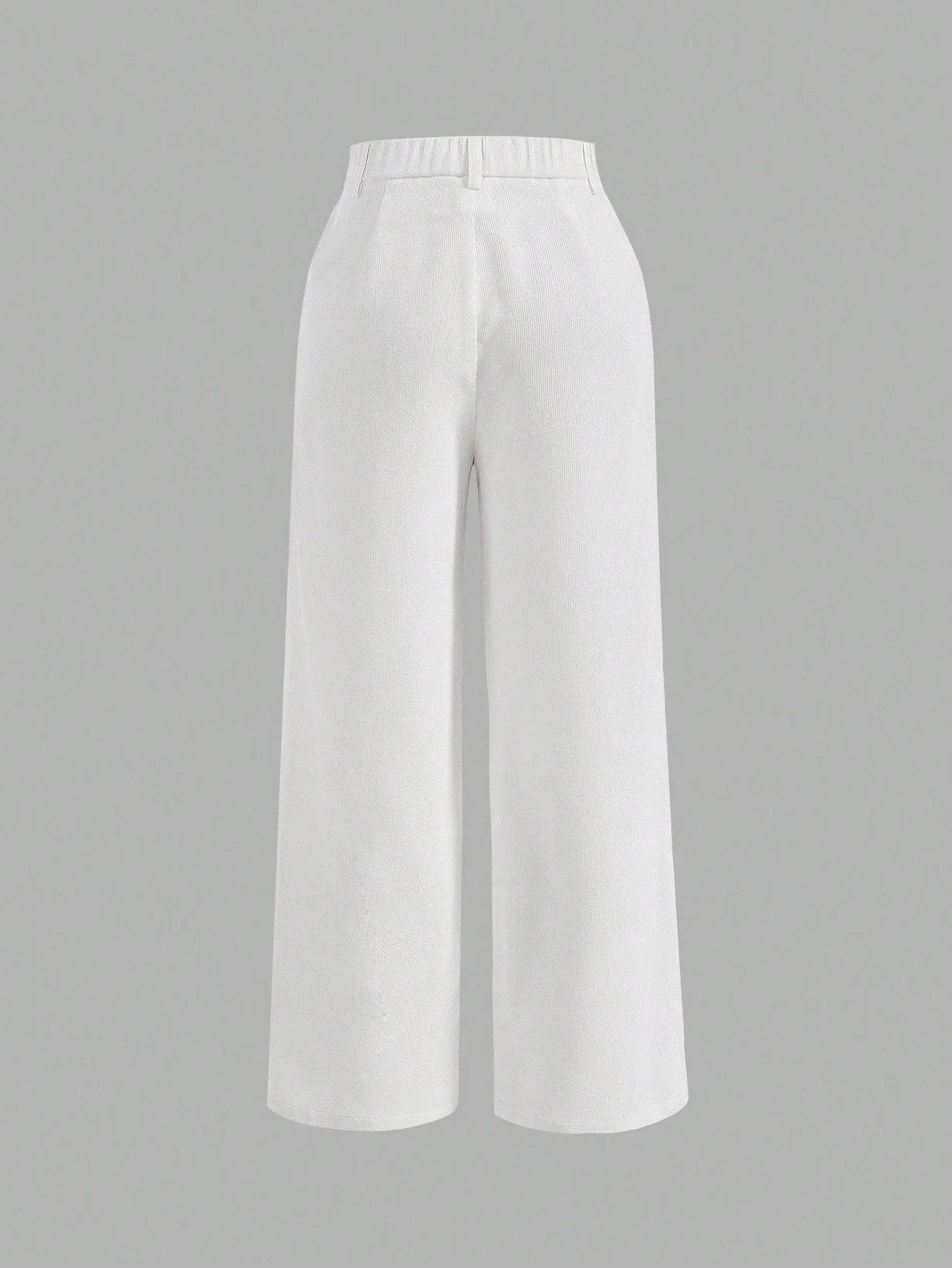 SHEIN High Waist Button Detail Straight Leg Pants - Image 2