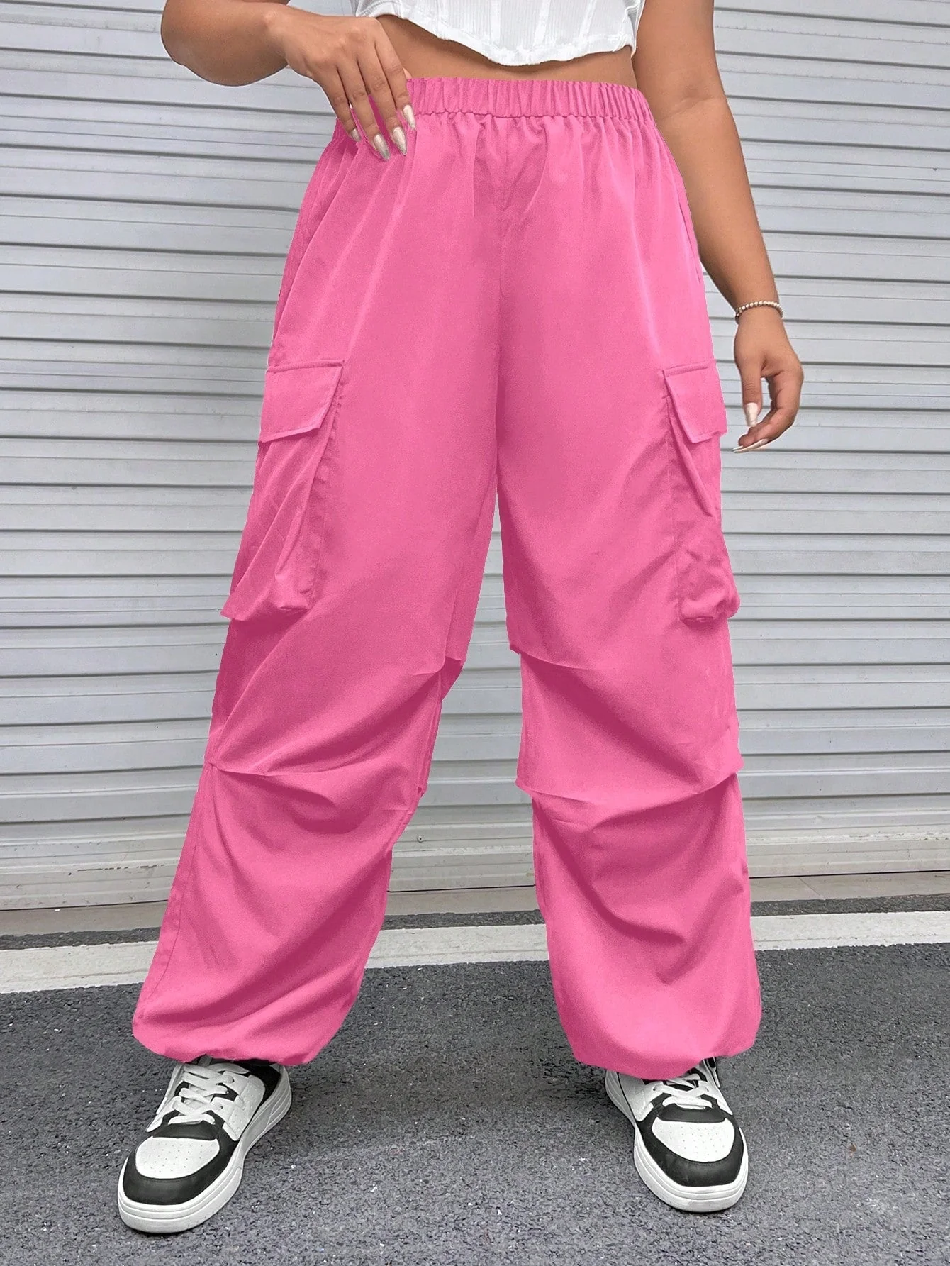 SHEIN Plus Flap Pocket Side Cargo Pants - Image 13