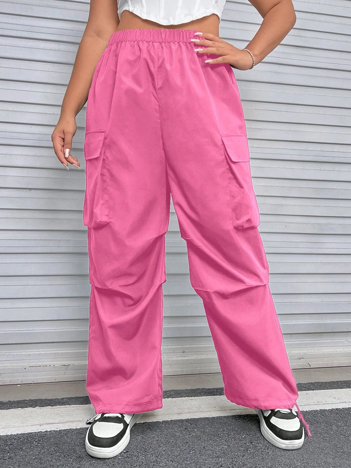 SHEIN Plus Flap Pocket Side Cargo Pants - Image 16
