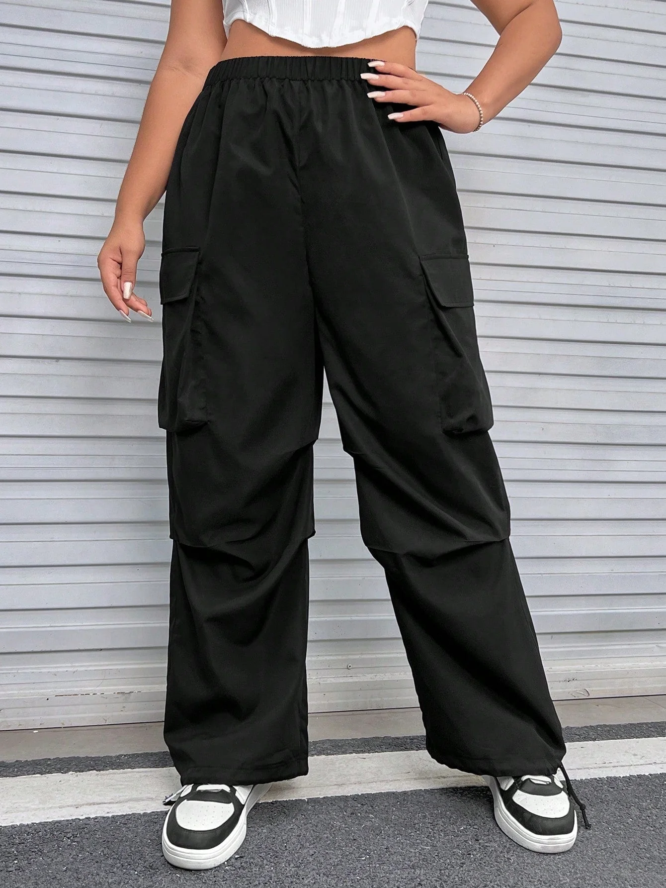 SHEIN Plus Flap Pocket Side Cargo Pants - Image 7