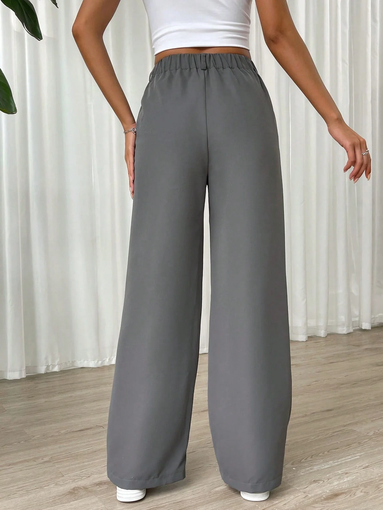 SHEIN Solid Wide Leg Pants - Image 2
