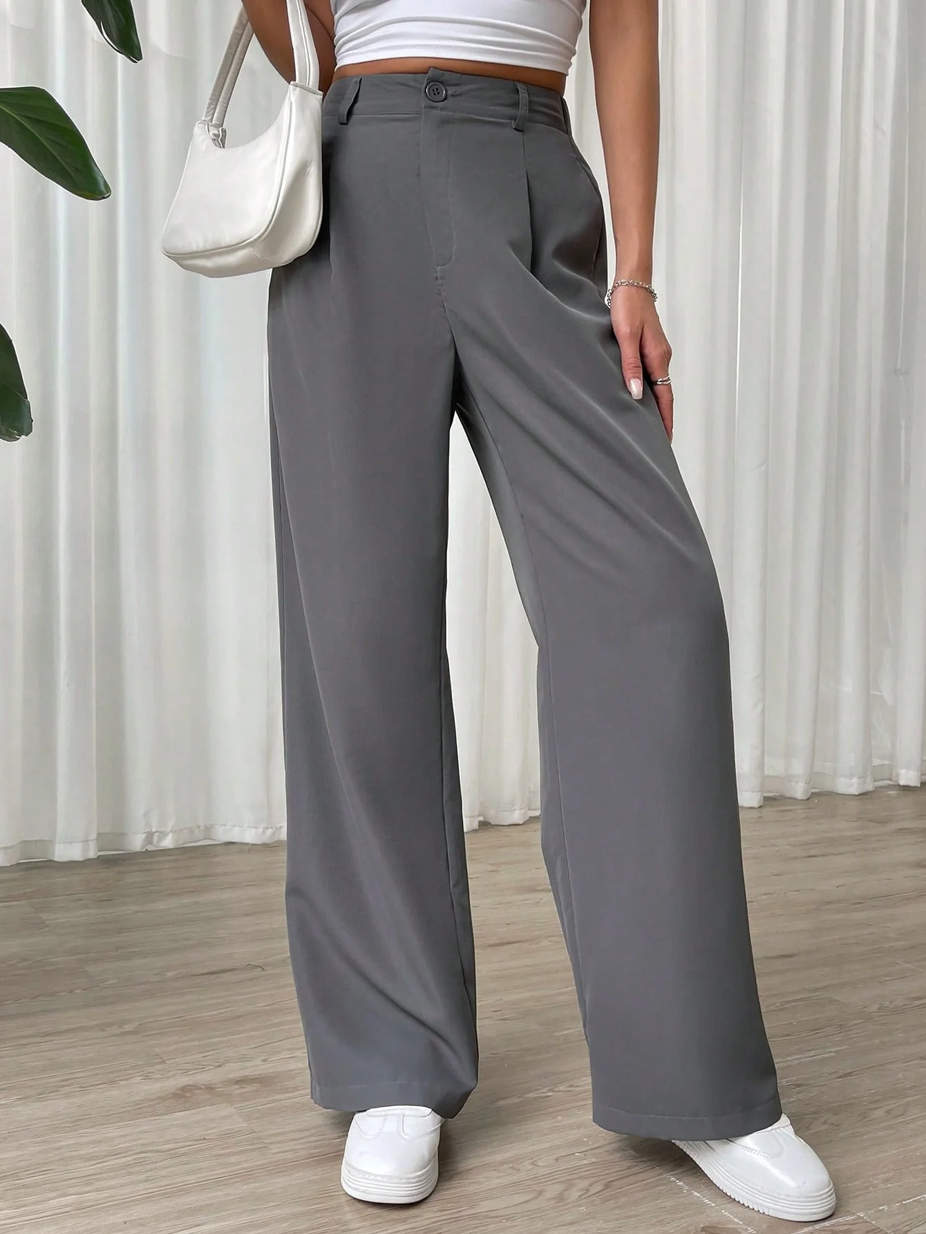 SHEIN Solid Wide Leg Pants - Image 4