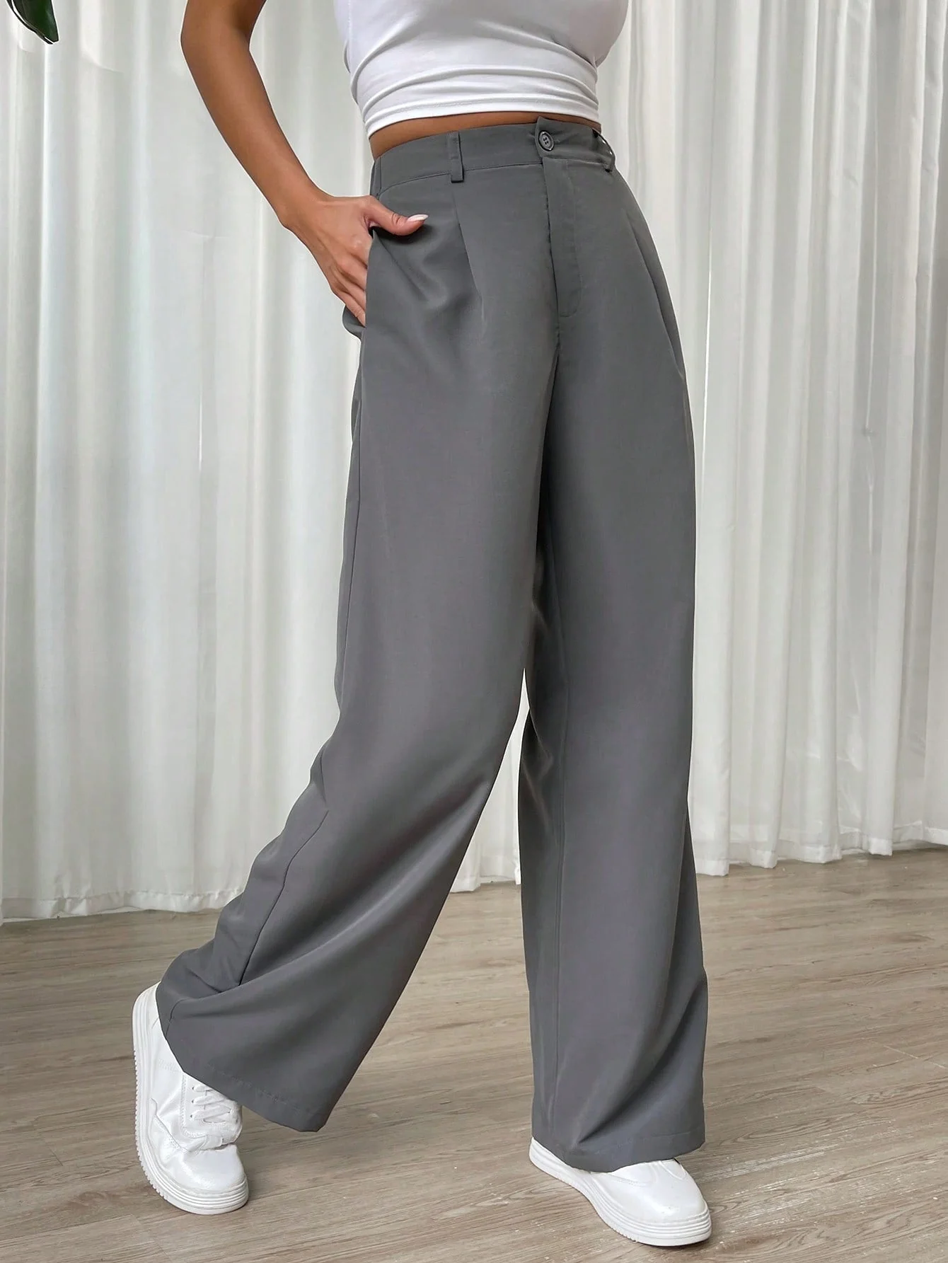 SHEIN Solid Wide Leg Pants - Image 6