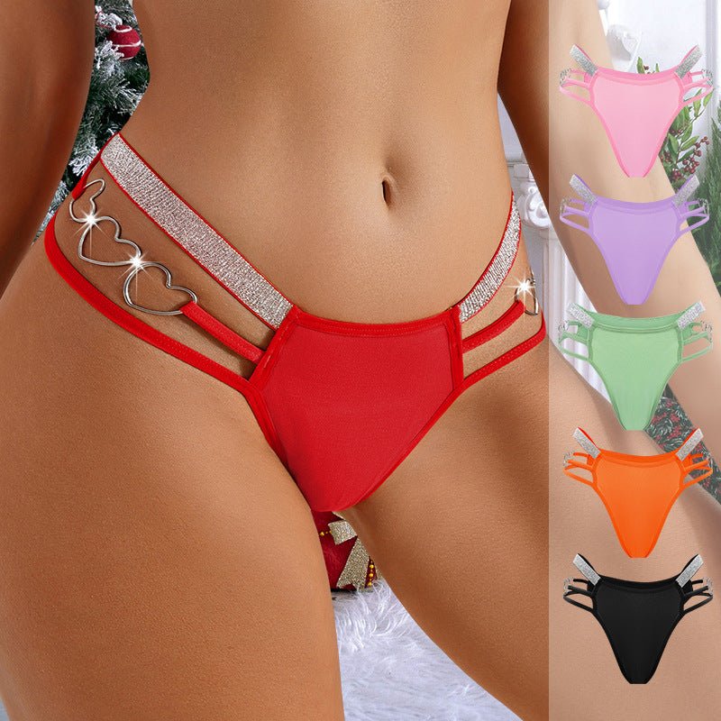 Silver Heart | Multi-Color Thin Strap Breathable Mid-Waist Thong