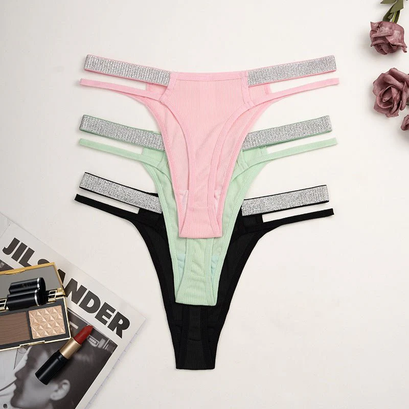 Silver Ribbon | Low-Waist Lace Thread Alluring Briefs - Image 10