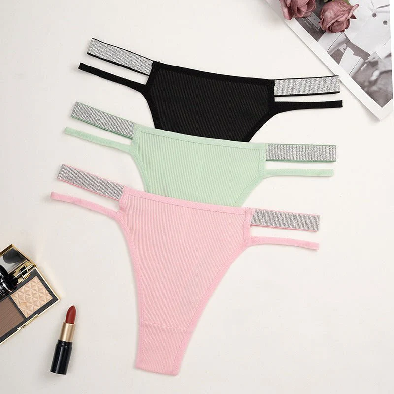 Silver Ribbon | Low-Waist Lace Thread Alluring Briefs - Image 11