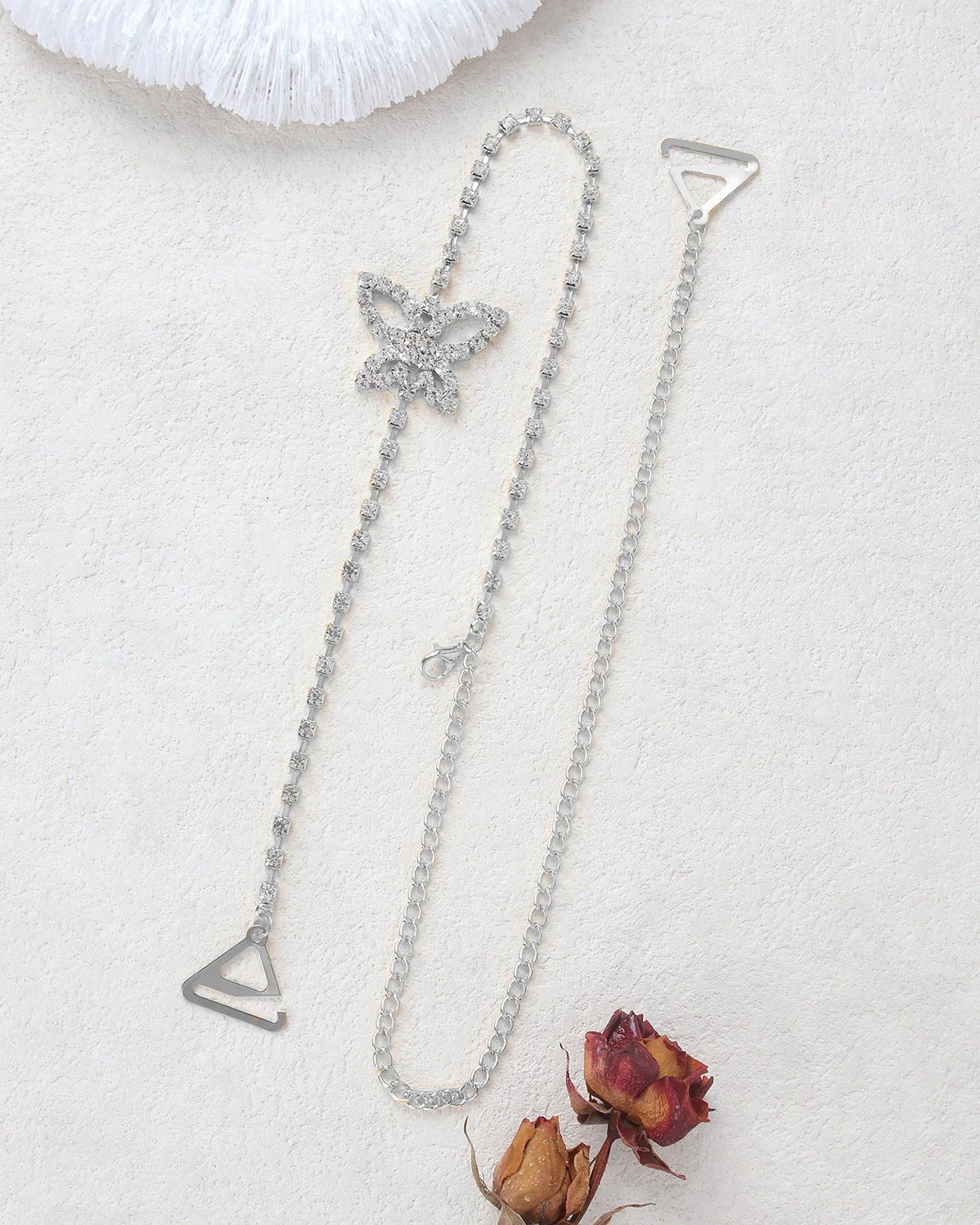 Simple rhinestone butterfly shape shoulder chain high-grade sling chain DIY accessories - Image 2
