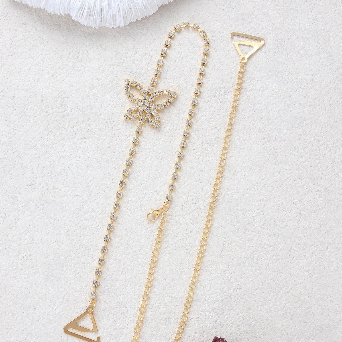 Simple rhinestone butterfly shape shoulder chain high-grade sling chain DIY accessories FD - Image 5