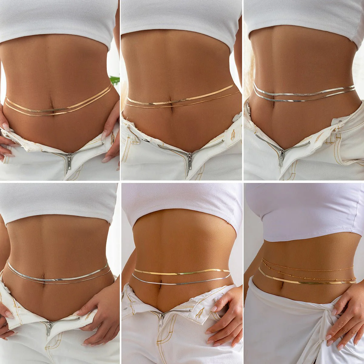 Simple three-layer women's body chain