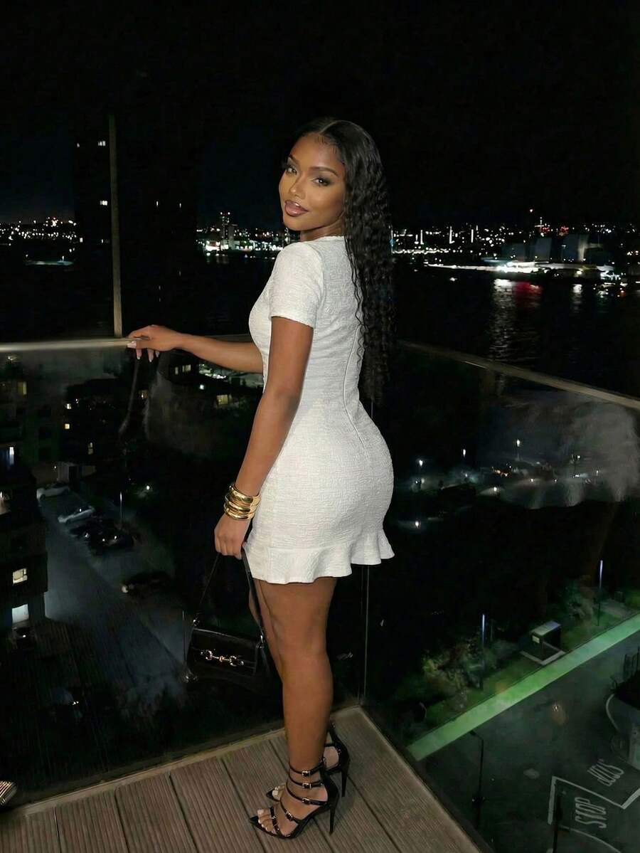 Slaydiva White,Summmer,Elegant,Brunch Women's Mini Dress, - Image 2