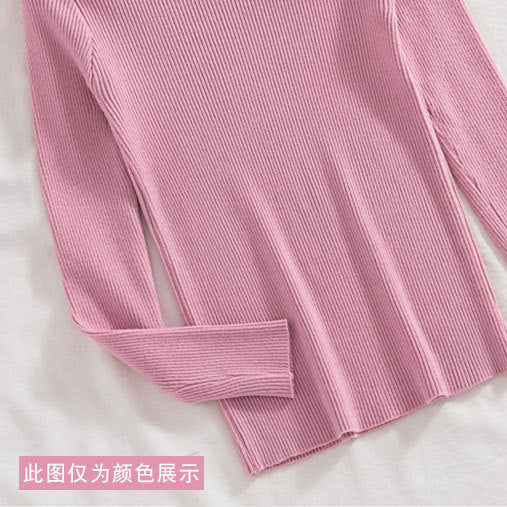 Slim-Fit Semi-Turtleneck Pullover Sweater for Women – Elegant Commuter Style - Image 8