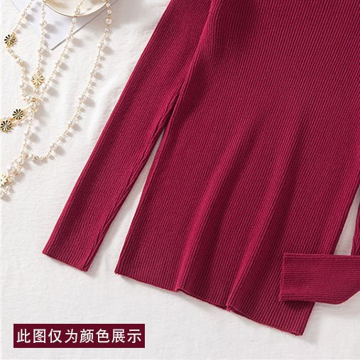 Slim-Fit V-Neck Sweater for Women – Core-Spun Yarn Pullover – Elegant Temperament Commuter Top - Image 13