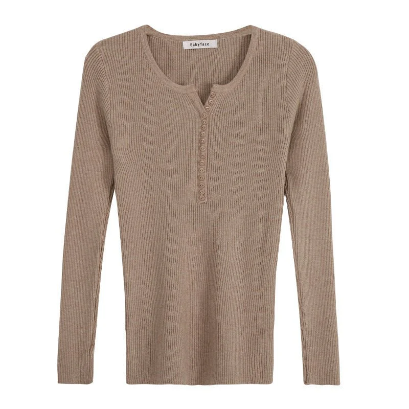 Slim-Fit V-Neck Sweater for Women – Core-Spun Yarn Pullover – Elegant Temperament Commuter Top - Image 5