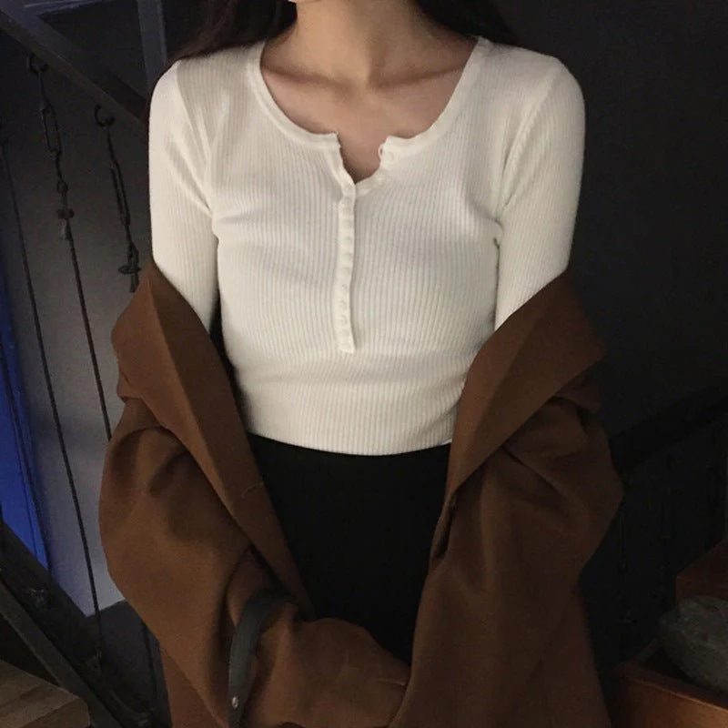 Slim-Fit V-Neck Sweater for Women – Core-Spun Yarn Pullover – Elegant Temperament Commuter Top - Image 6