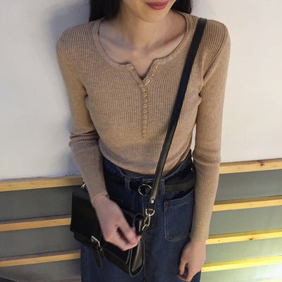 Slim-Fit V-Neck Sweater for Women – Core-Spun Yarn Pullover – Elegant Temperament Commuter Top - Image 7