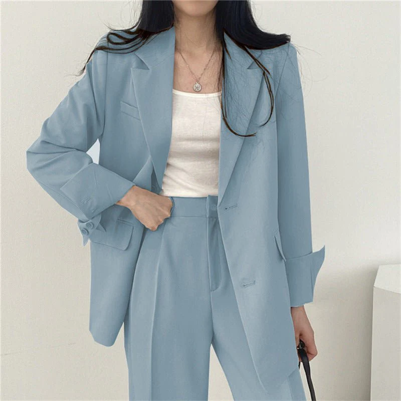 Slim Korean | Single-Breasted Polyester Office Blazer - Image 24